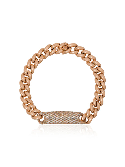 18kt rose gold pavé diamond bracelet