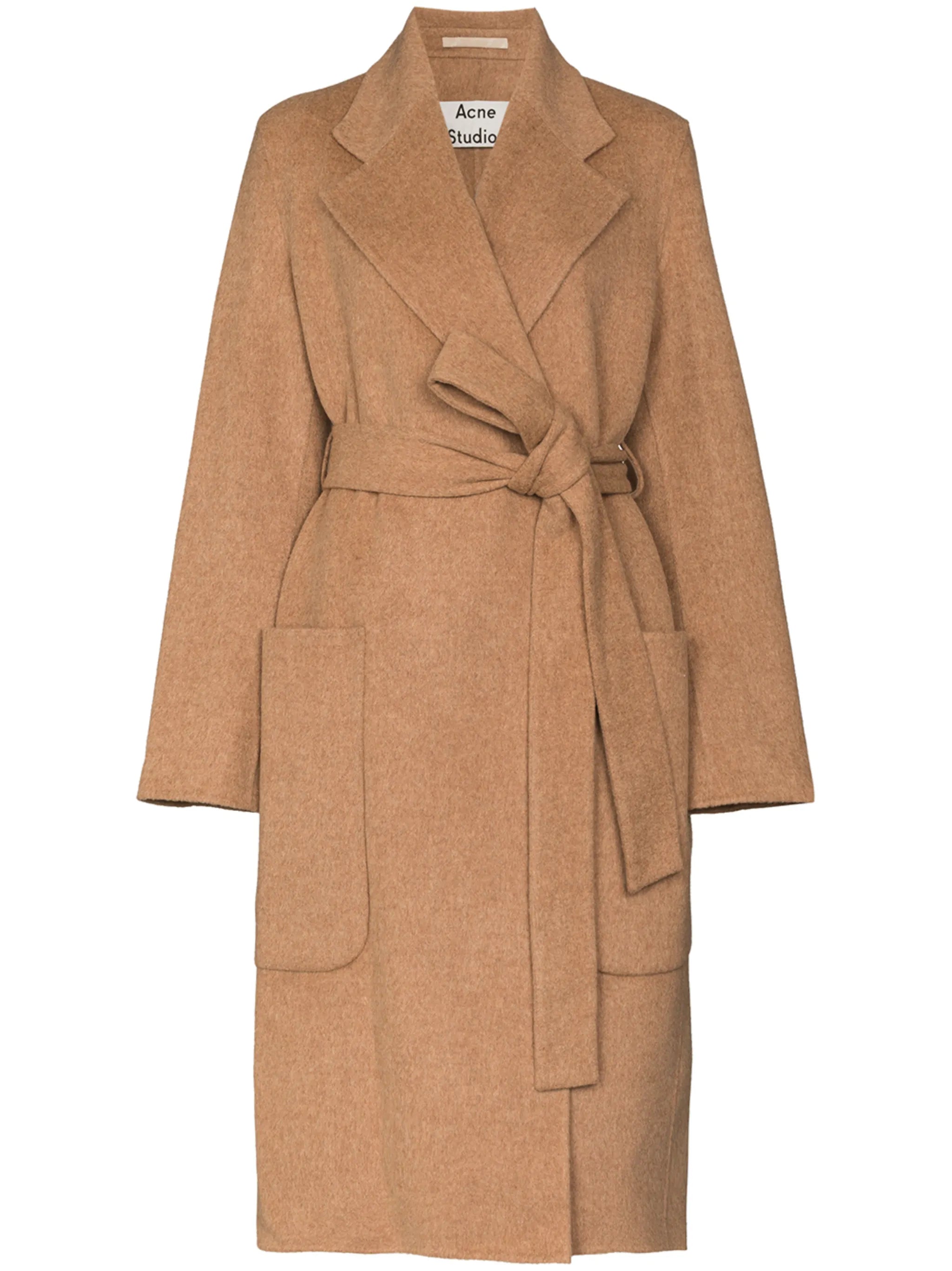 tie belt wrap wool coat
