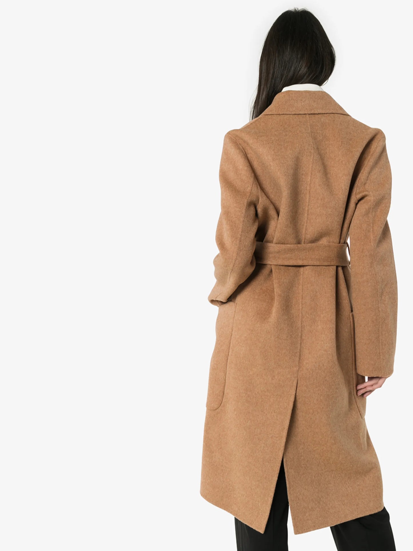 tie belt wrap wool coat