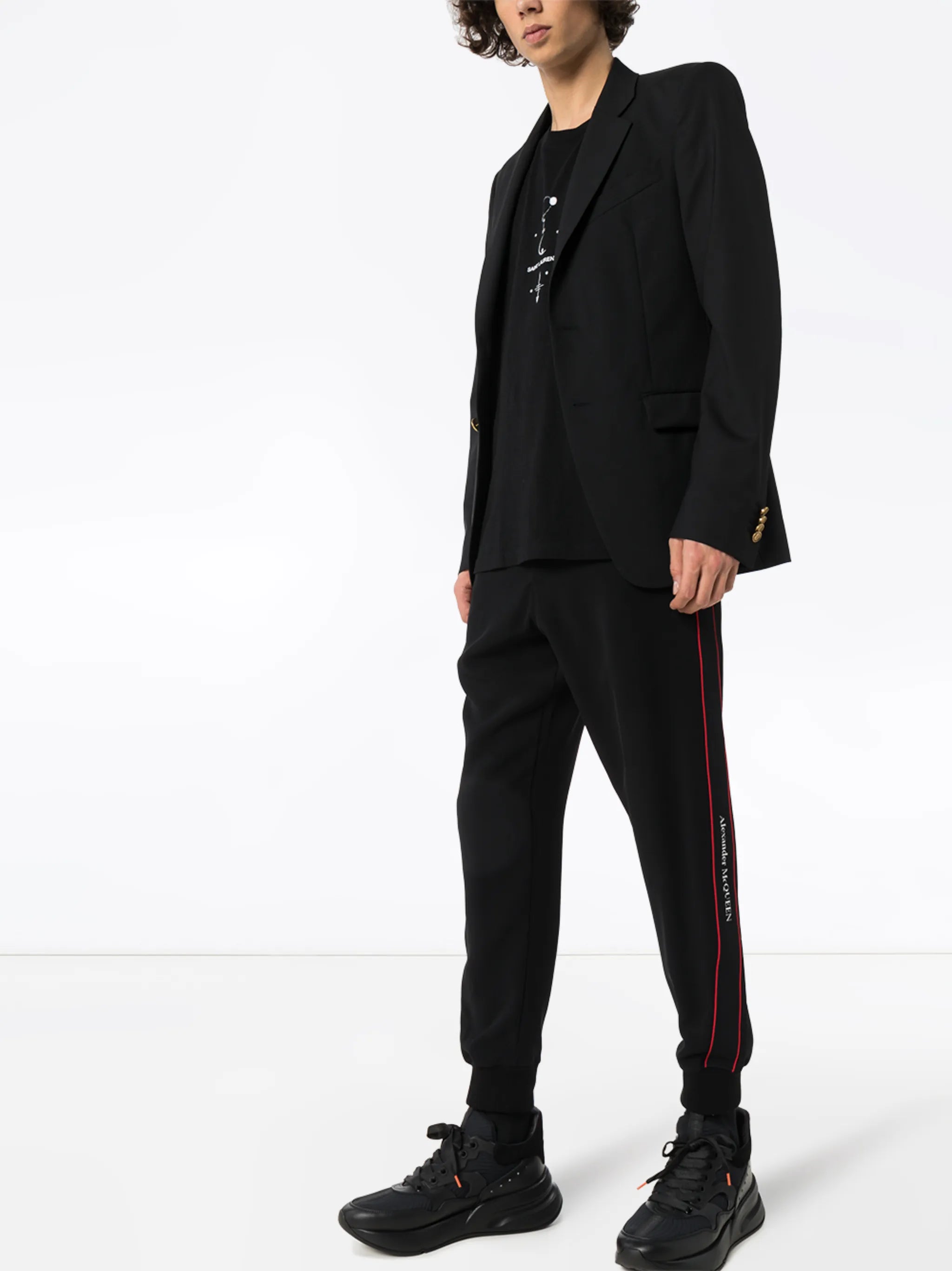 logo-tape track pants