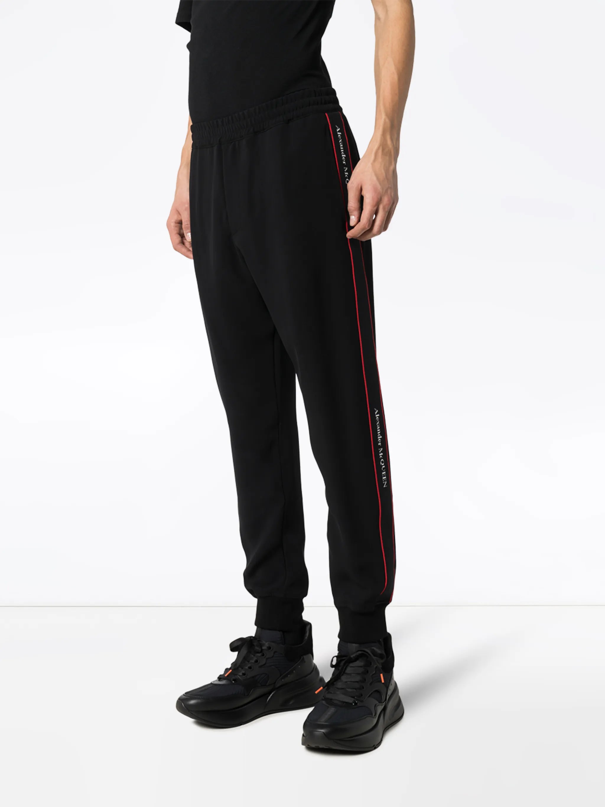 logo-tape track pants