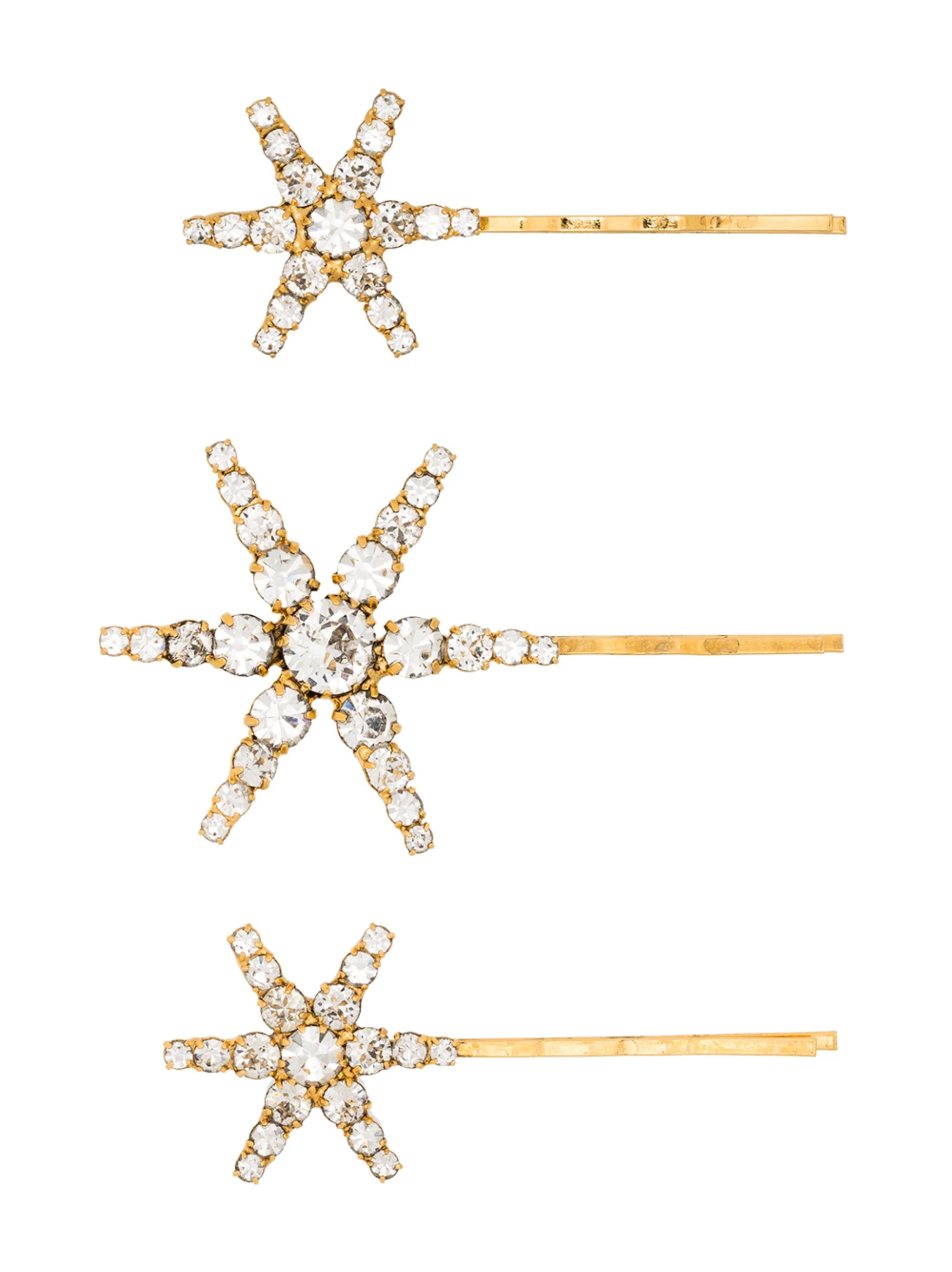 Aurelia gold-tone crystal-embellished hair pins