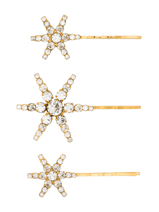 Aurelia gold-tone crystal-embellished hair pins