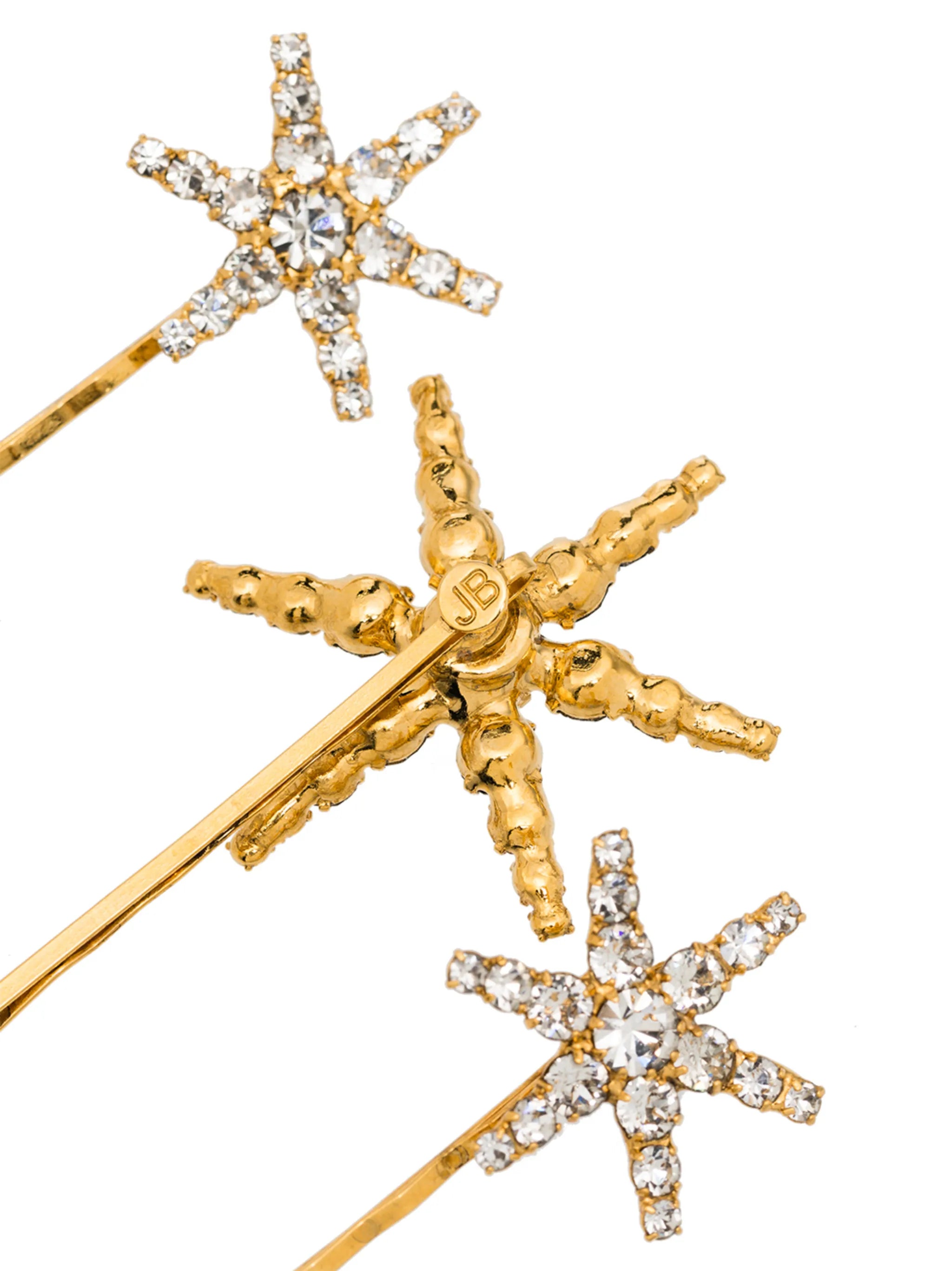Aurelia gold-tone crystal-embellished hair pins