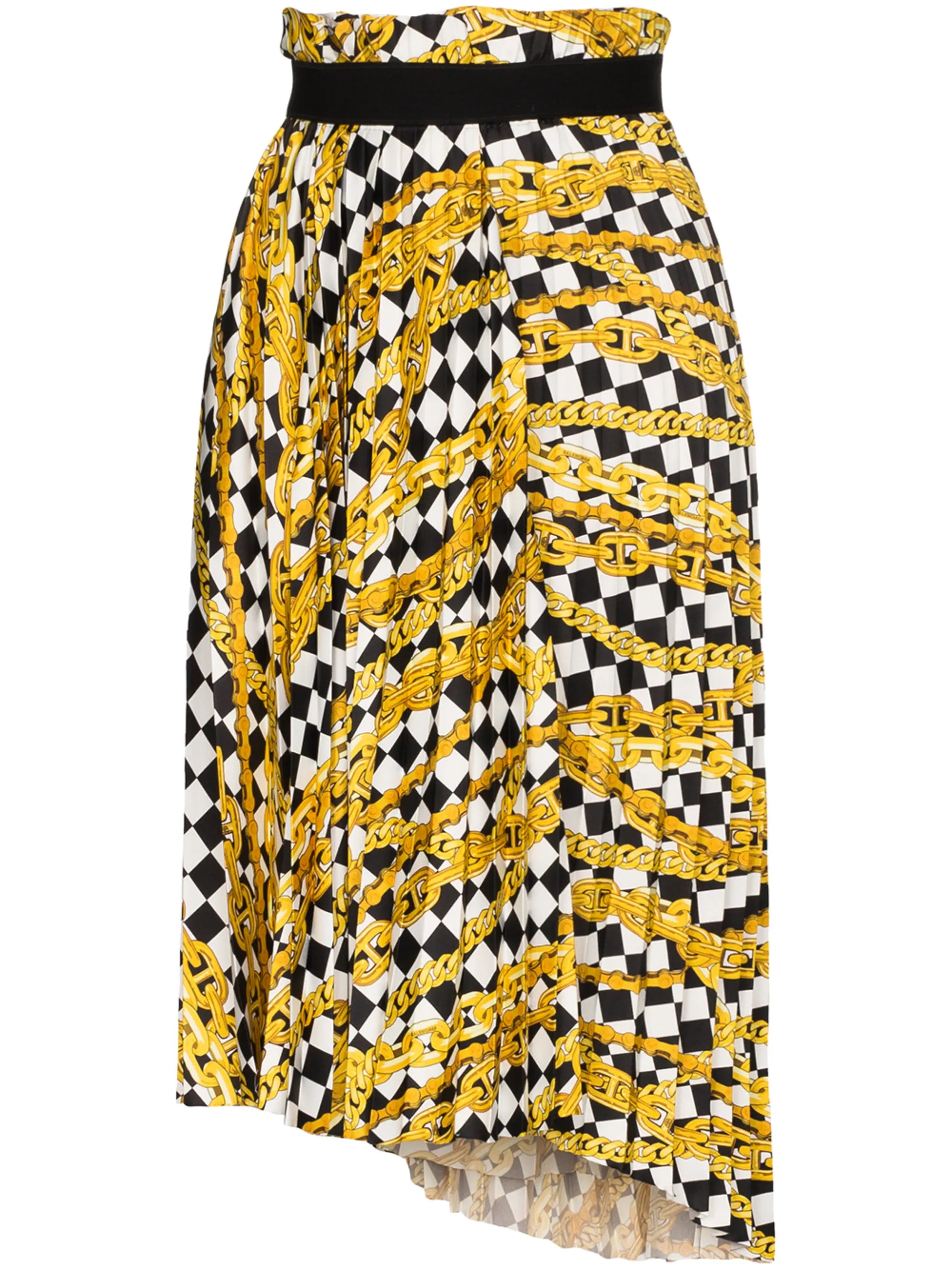 pleated asymmetrical skirt
