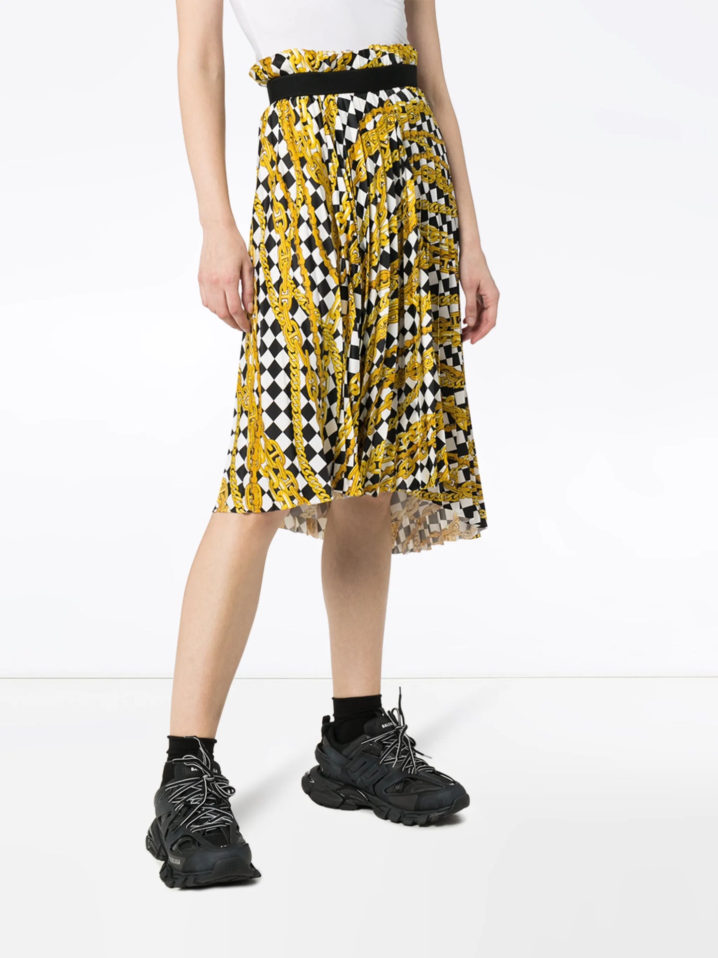 pleated asymmetrical skirt