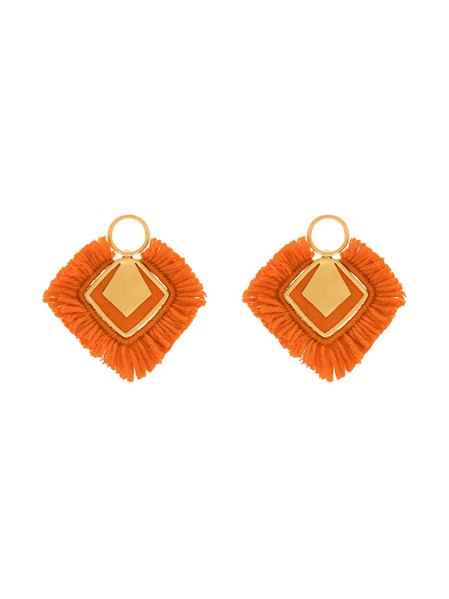 24K gold-plated fringed wool earrings