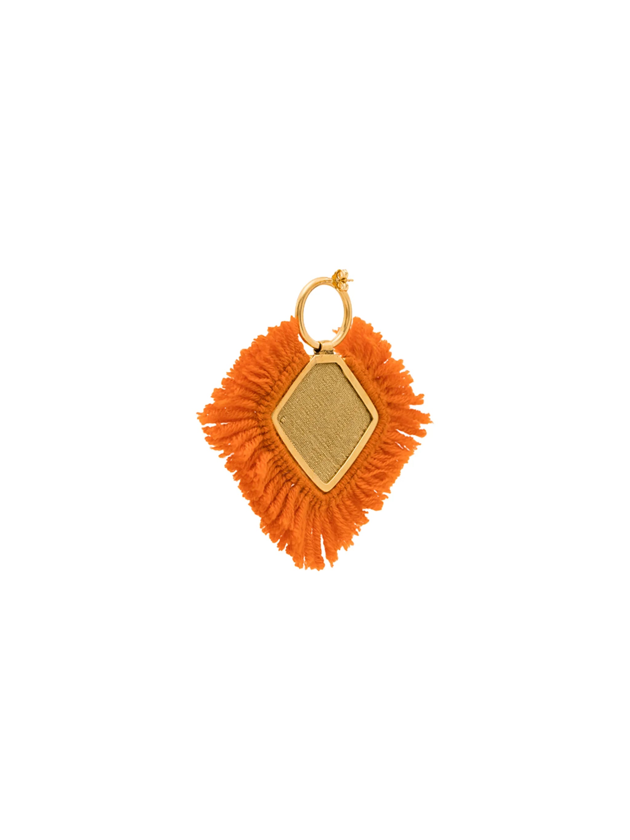 24K gold-plated fringed wool earrings