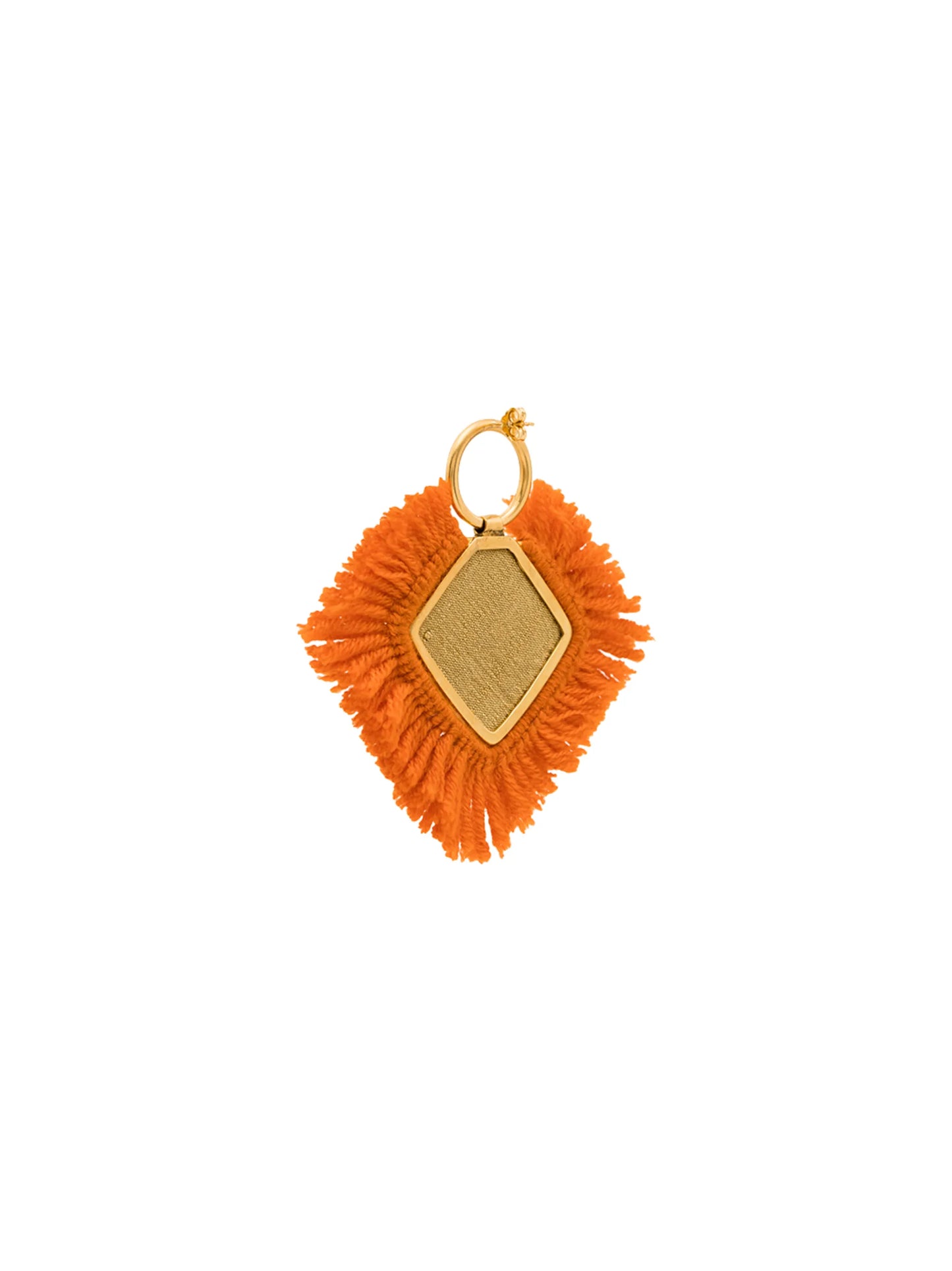 24K gold-plated fringed wool earrings