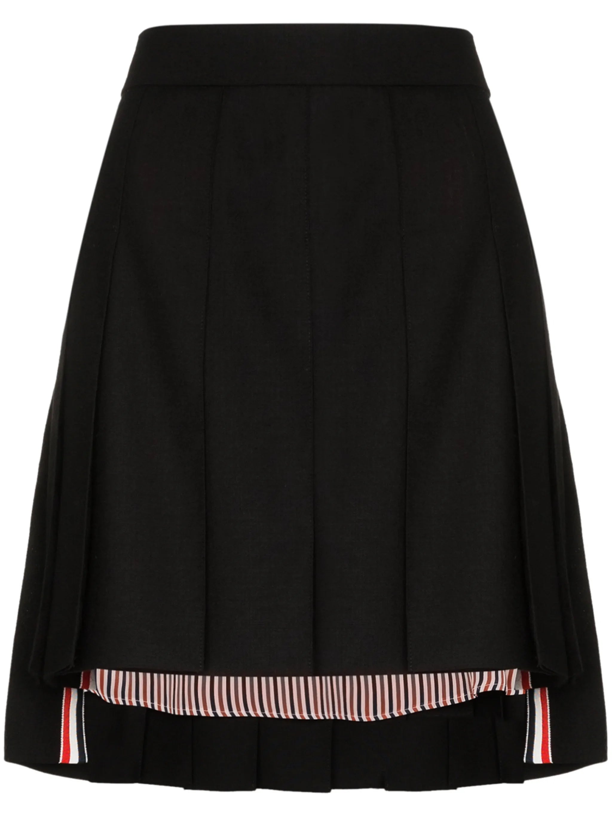 pleated step-hem mini skirt