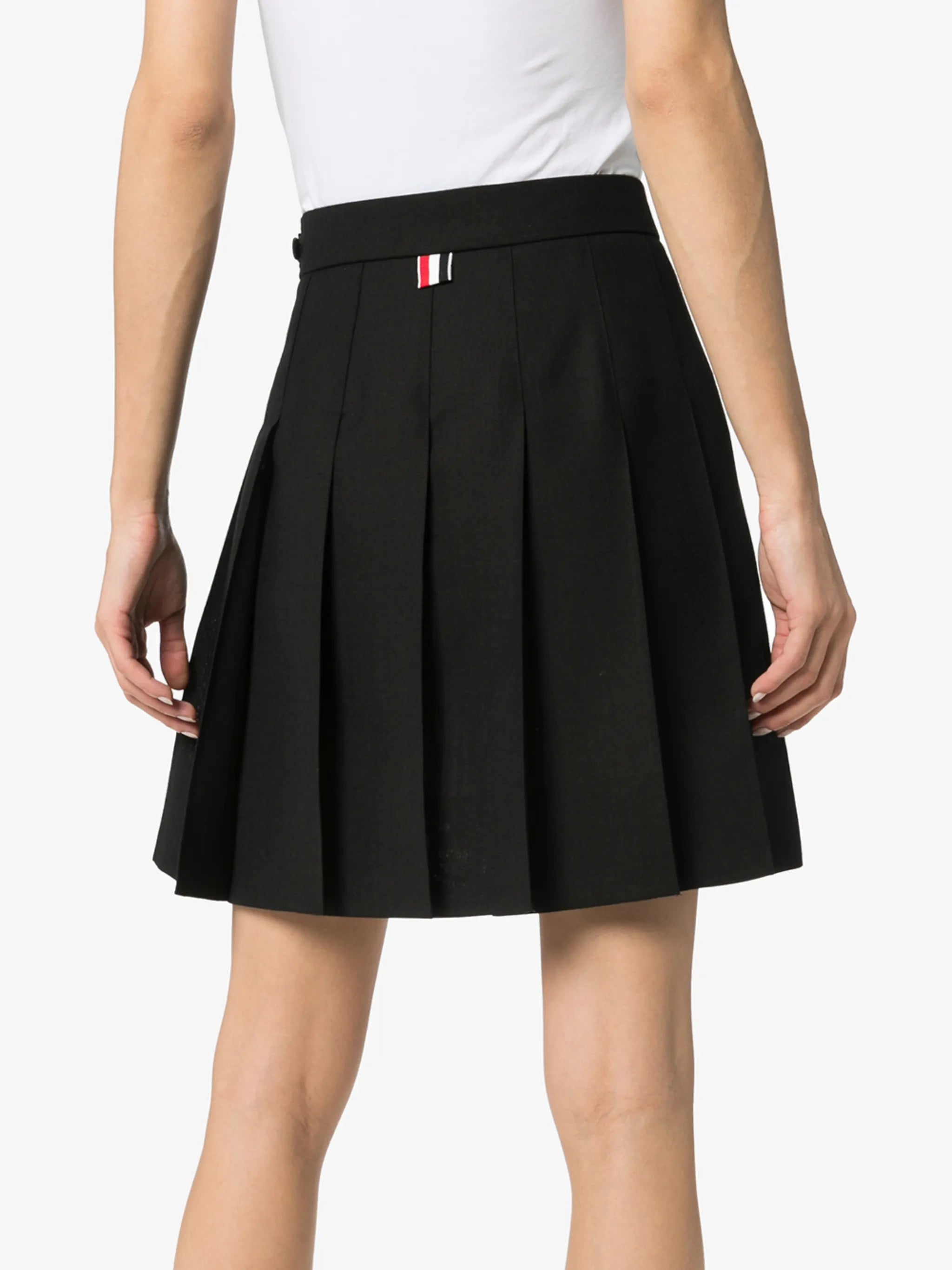 pleated step-hem mini skirt