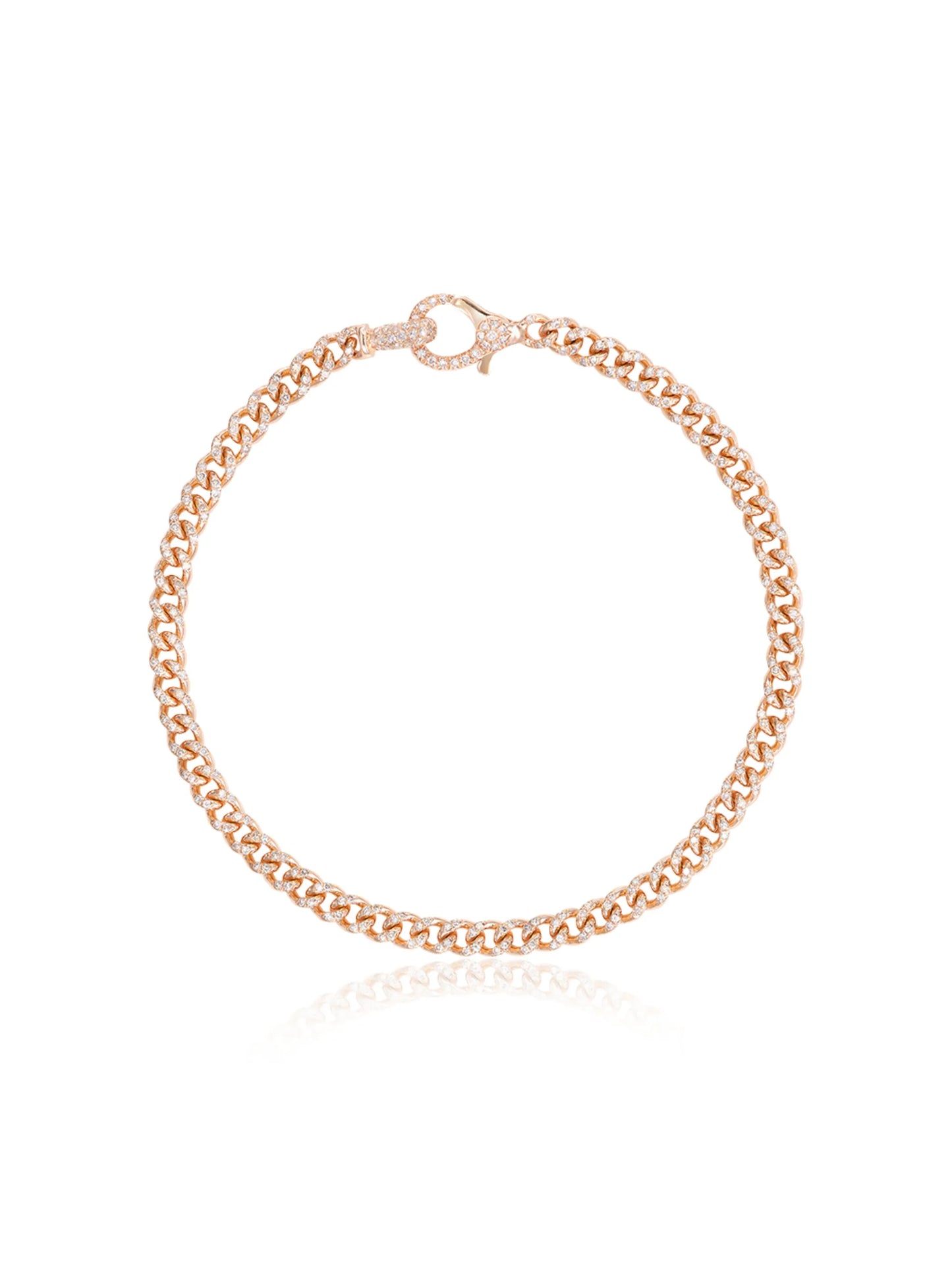 18K rose gold 6.5 inch baby pavé diamond bracelet