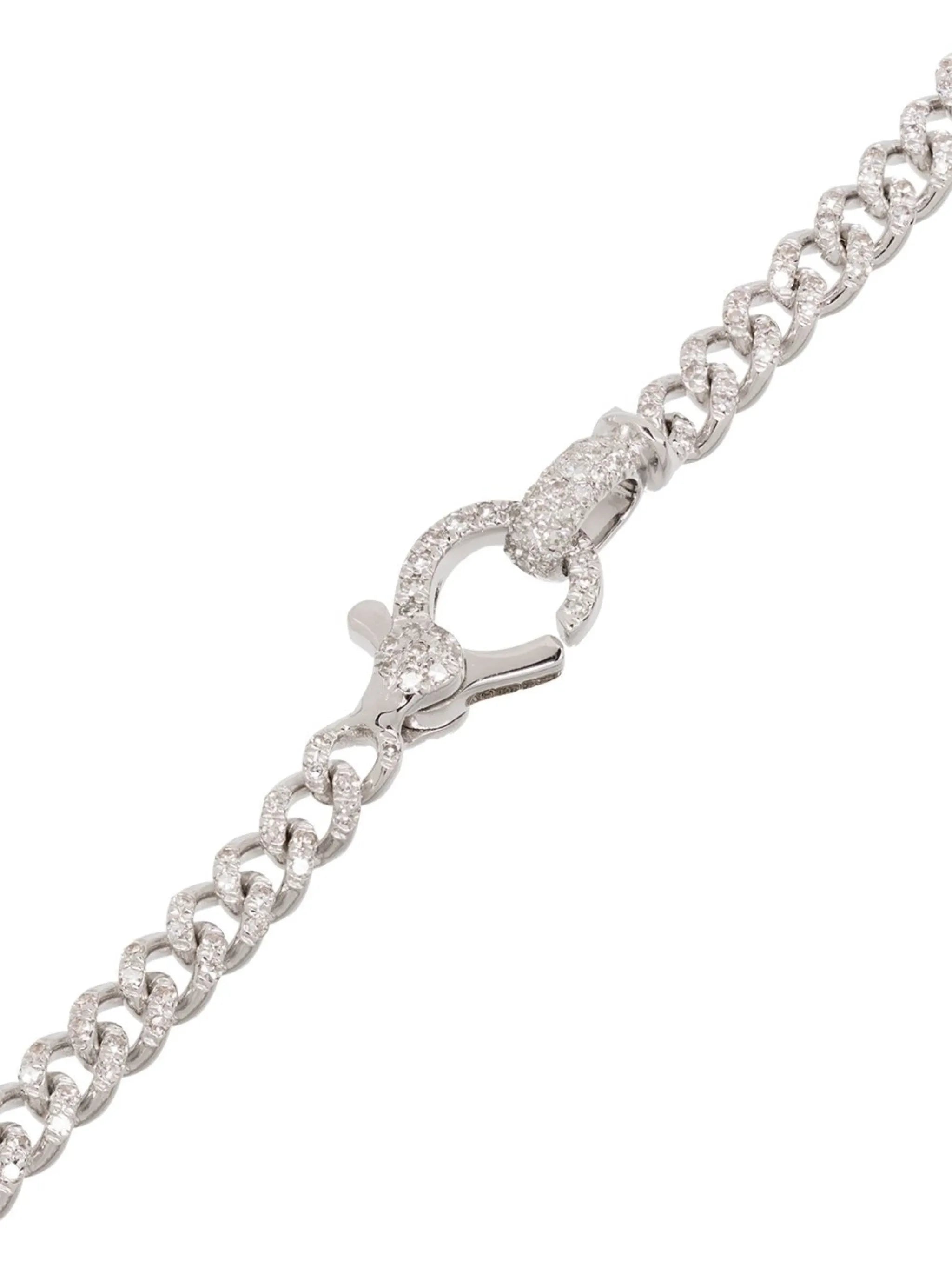 18kt white gold Baby pavé diamond 7 inch link bracelet