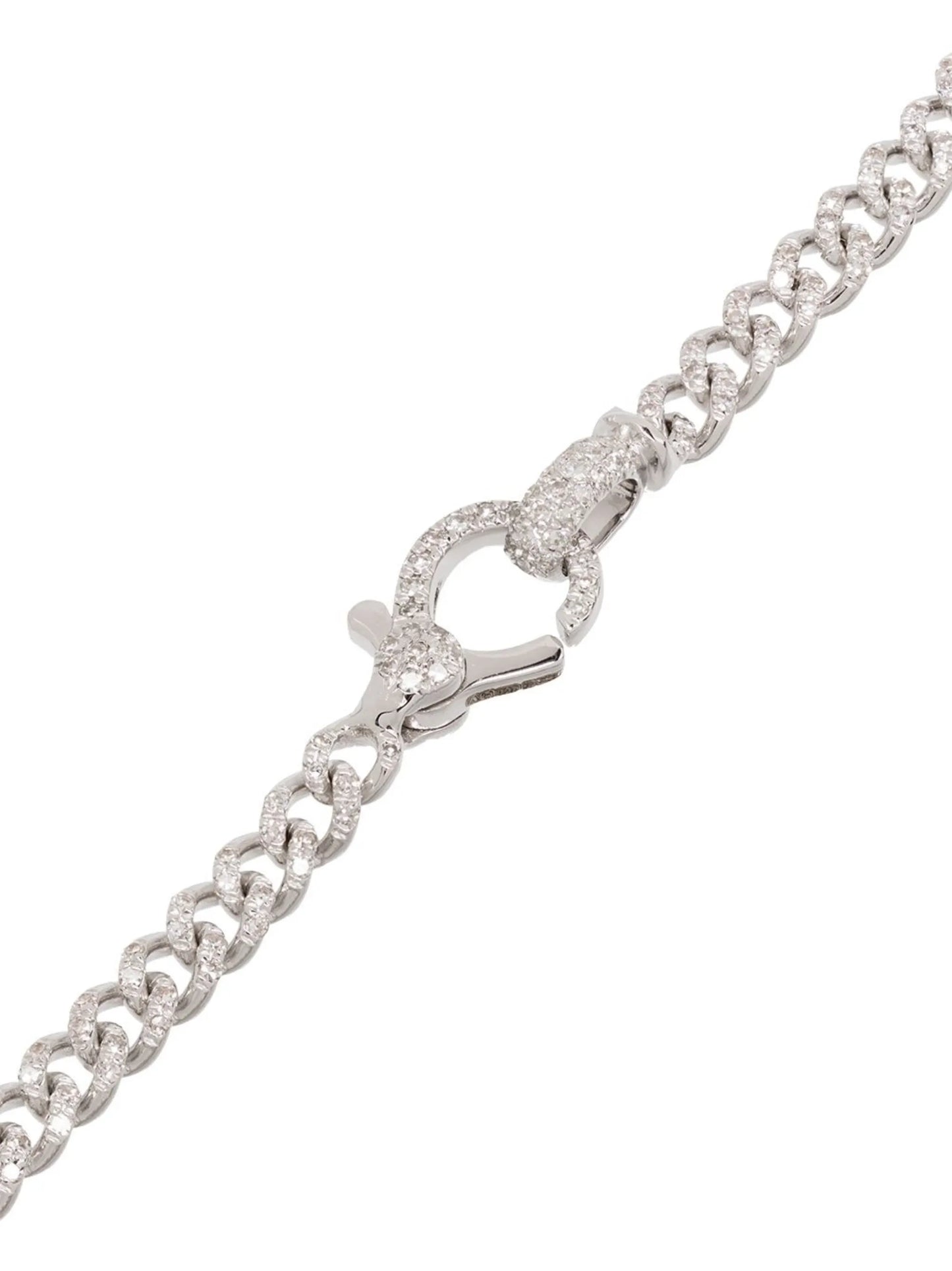 18kt white gold Baby pavé diamond 7 inch link bracelet