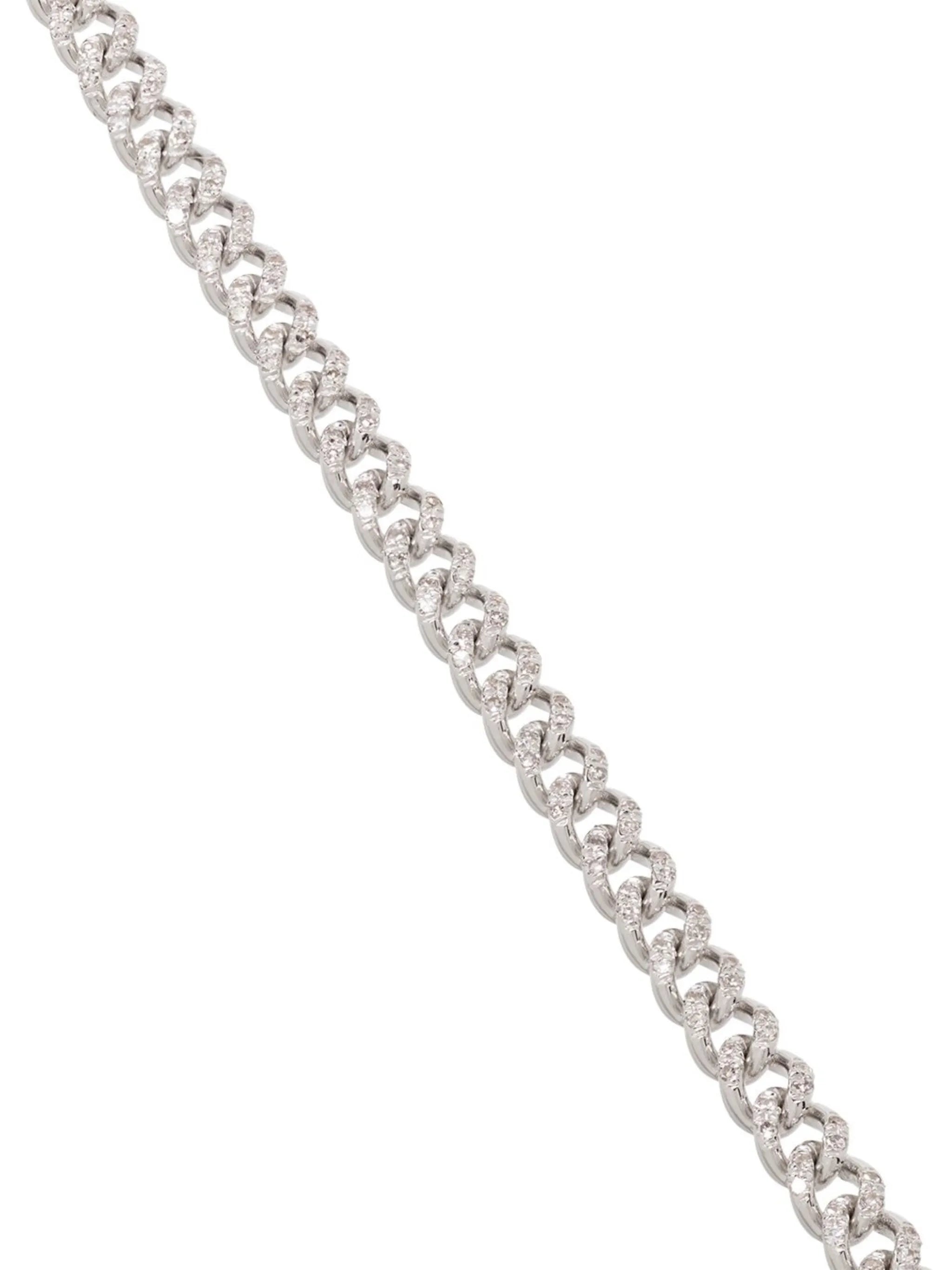 18kt white gold Baby pavé diamond 7 inch link bracelet