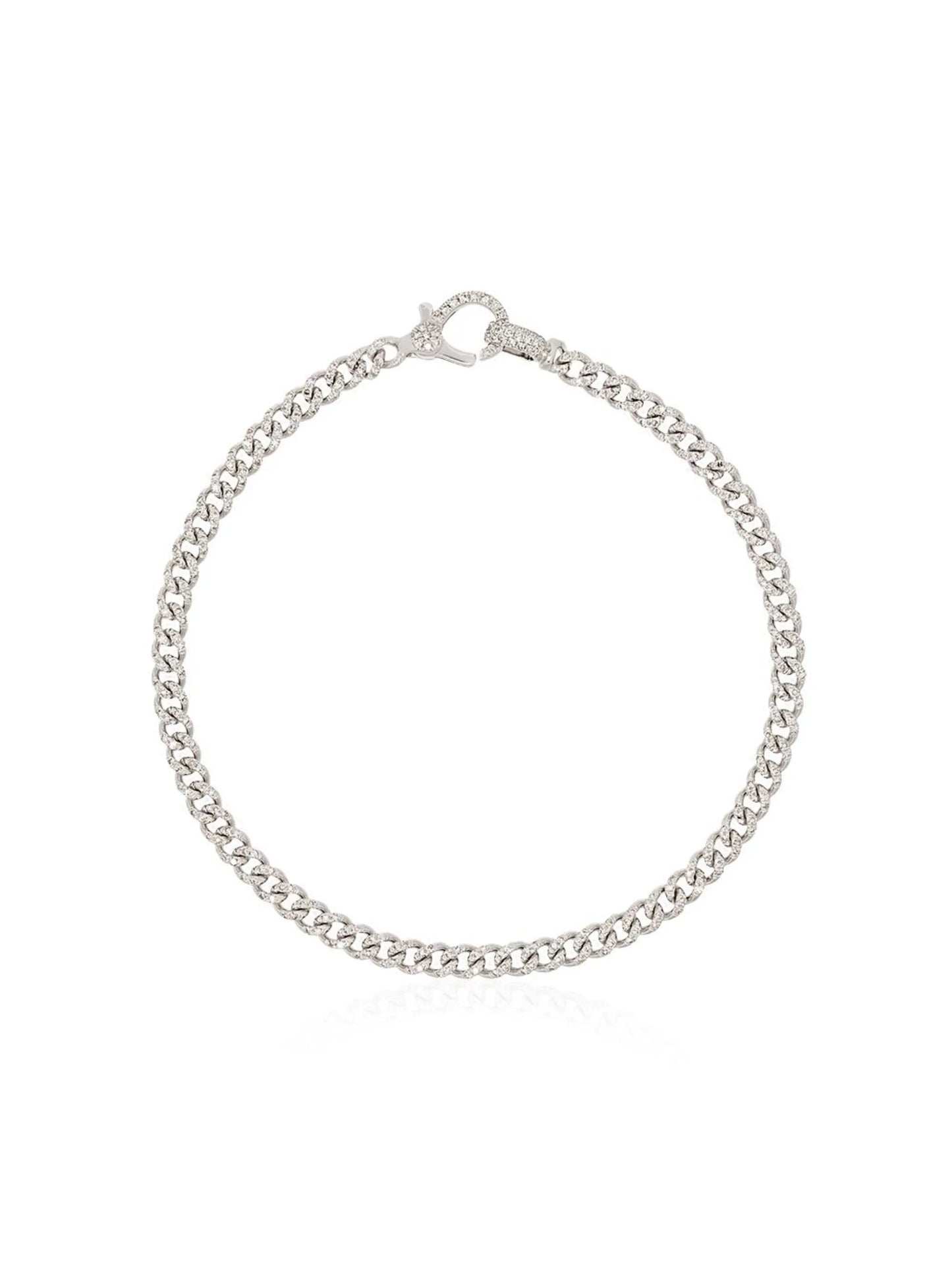 18kt white gold Baby pavé diamond 7 inch link bracelet