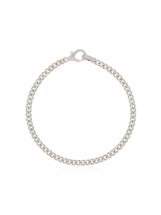 18kt white gold Baby pavé diamond 7 inch link bracelet
