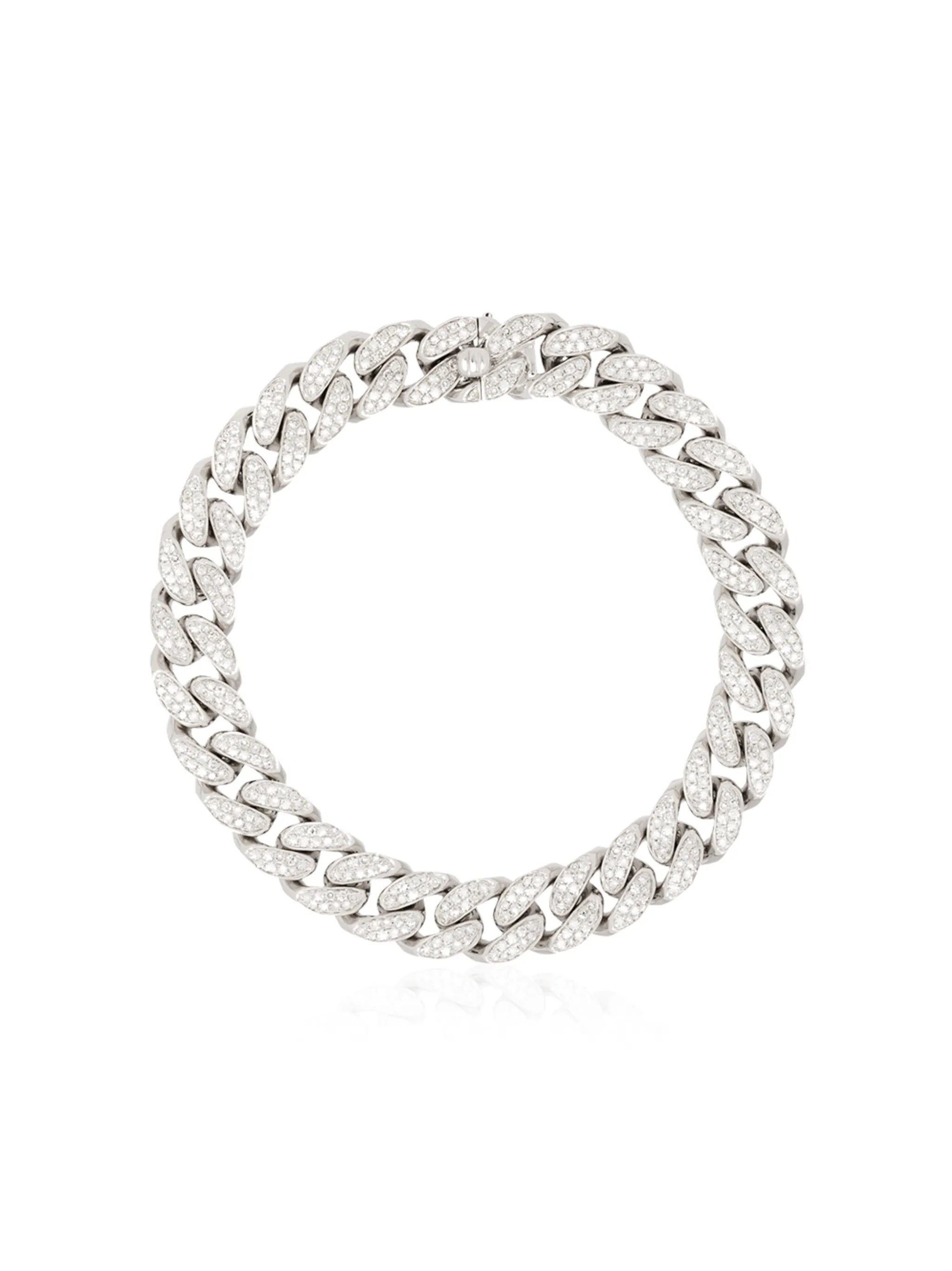 18kt white gold pavé diamond bracelet