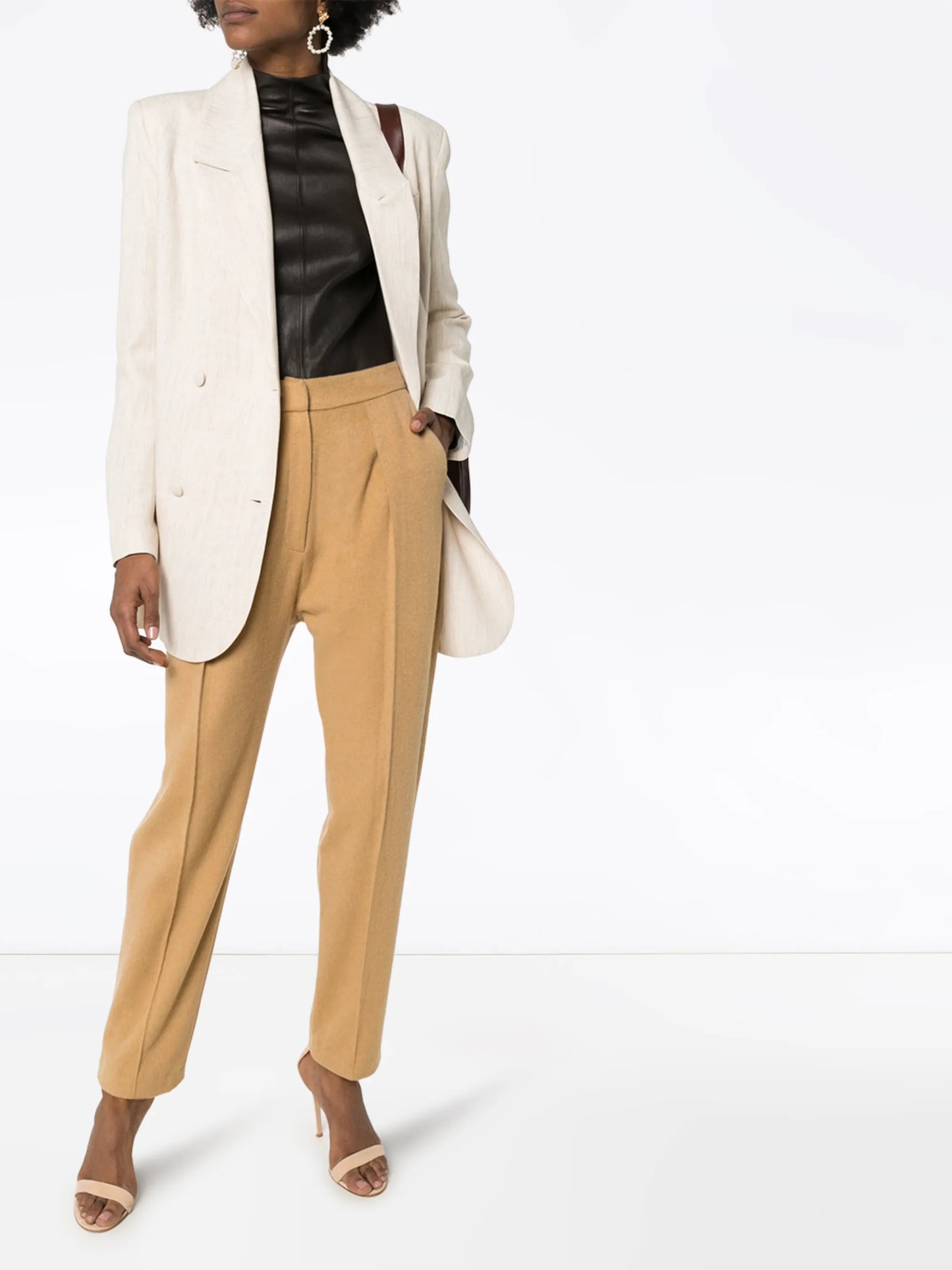 pleated wide-leg trousers