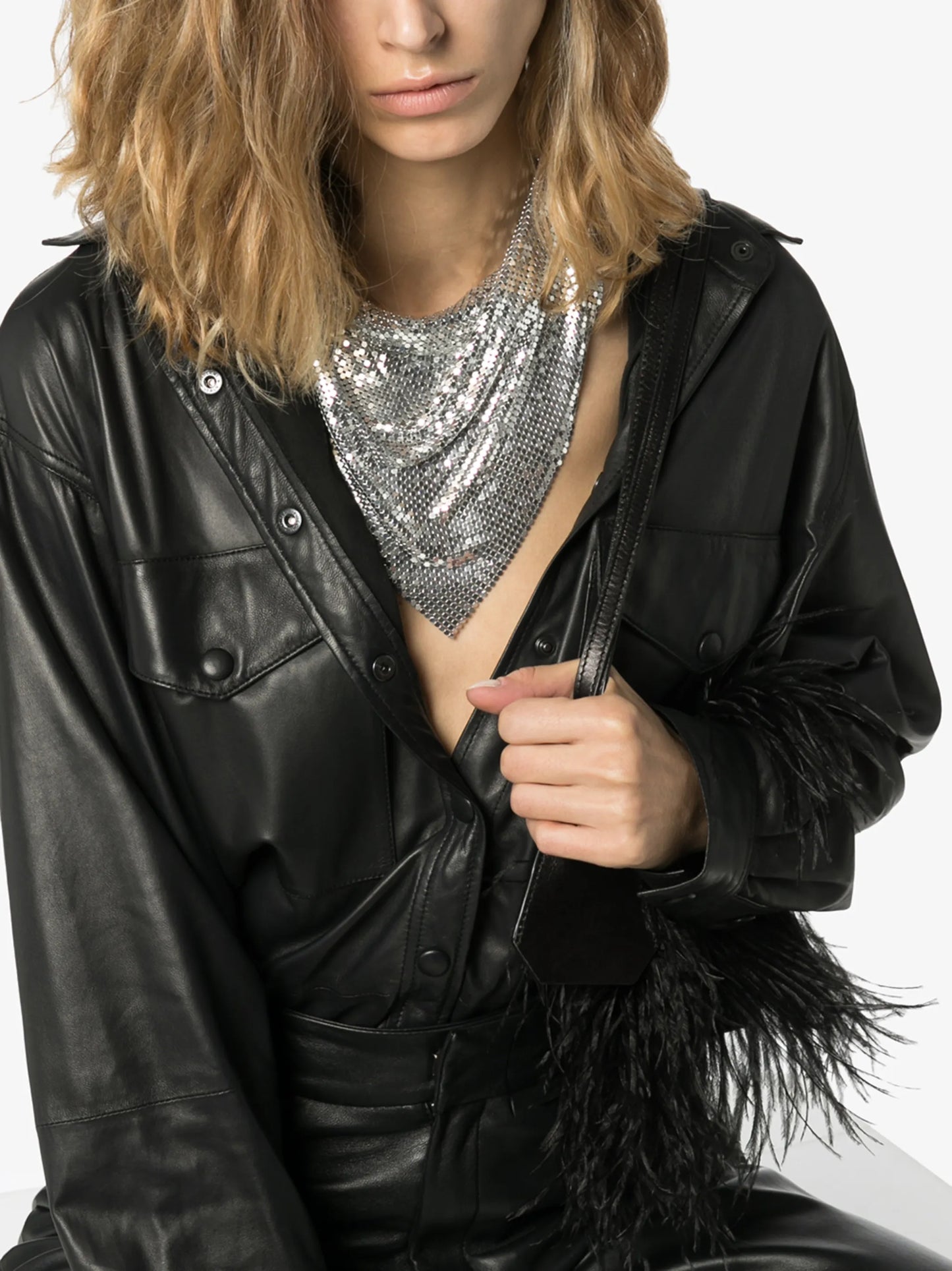 draped mesh necklace