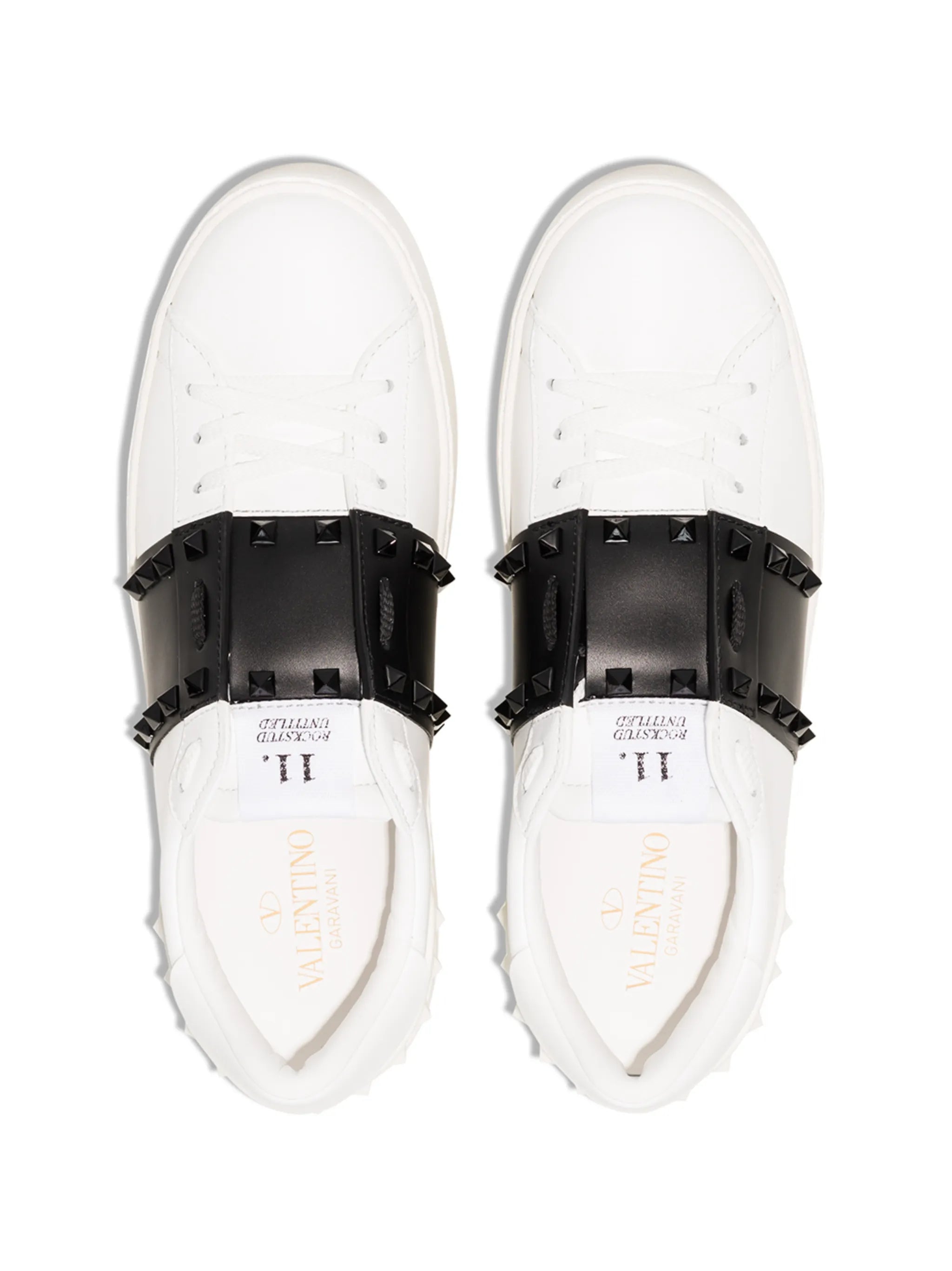 Rockstud leather sneakers