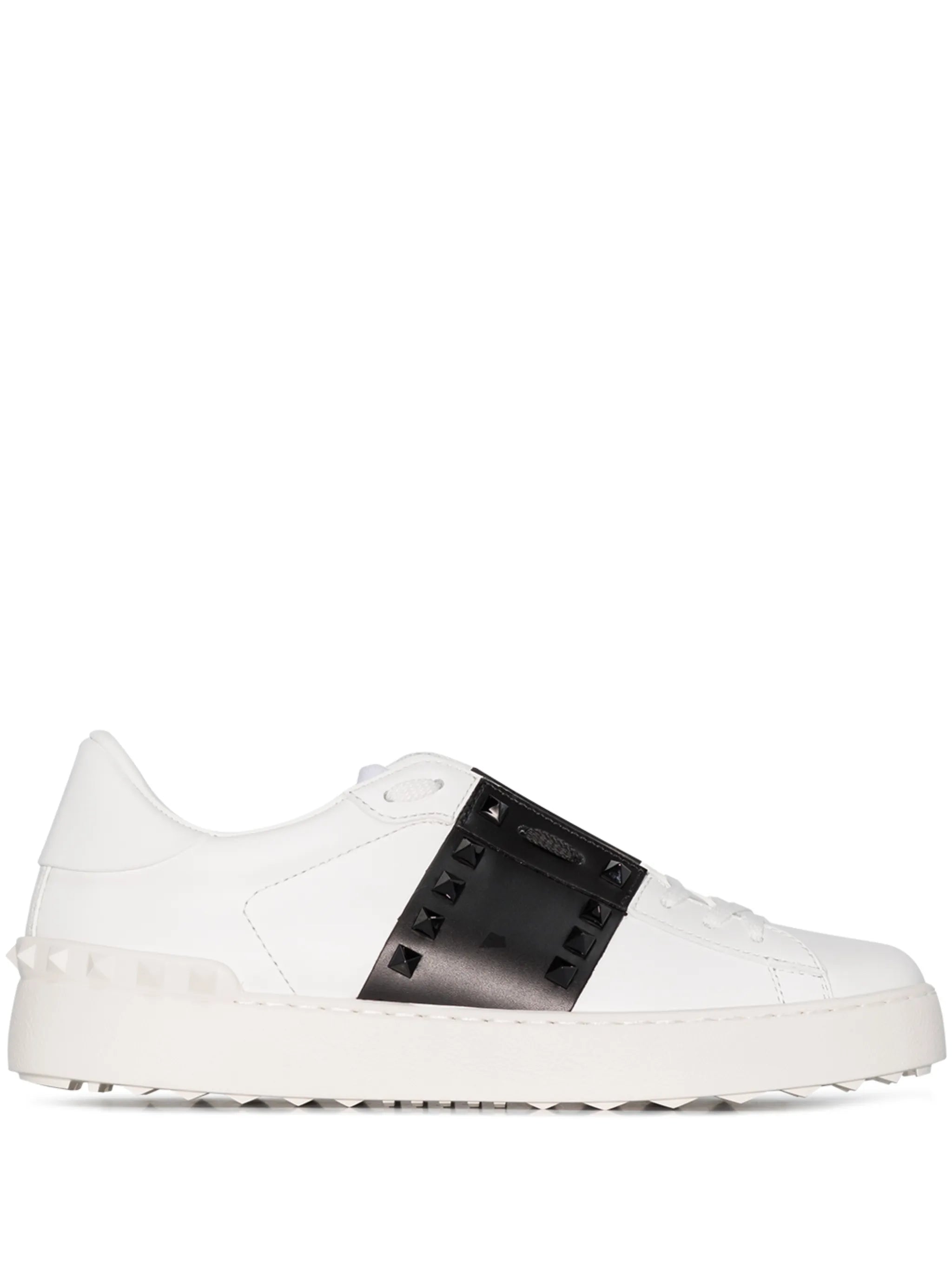 Rockstud leather sneakers
