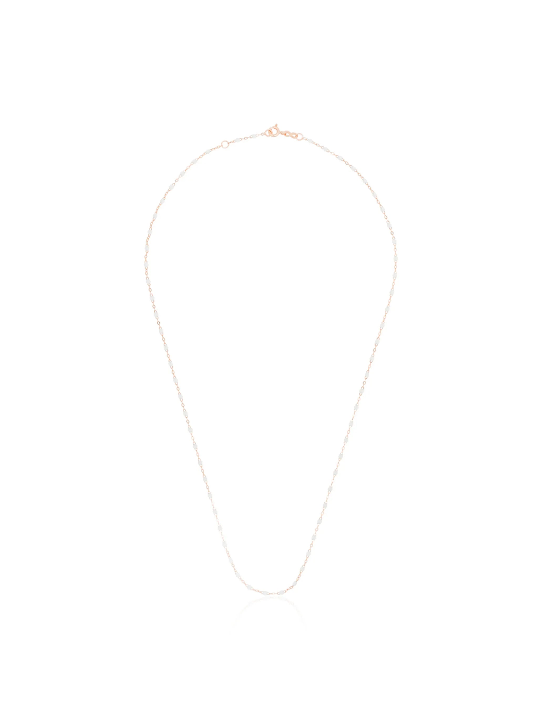18kt rose gold white beaded necklace