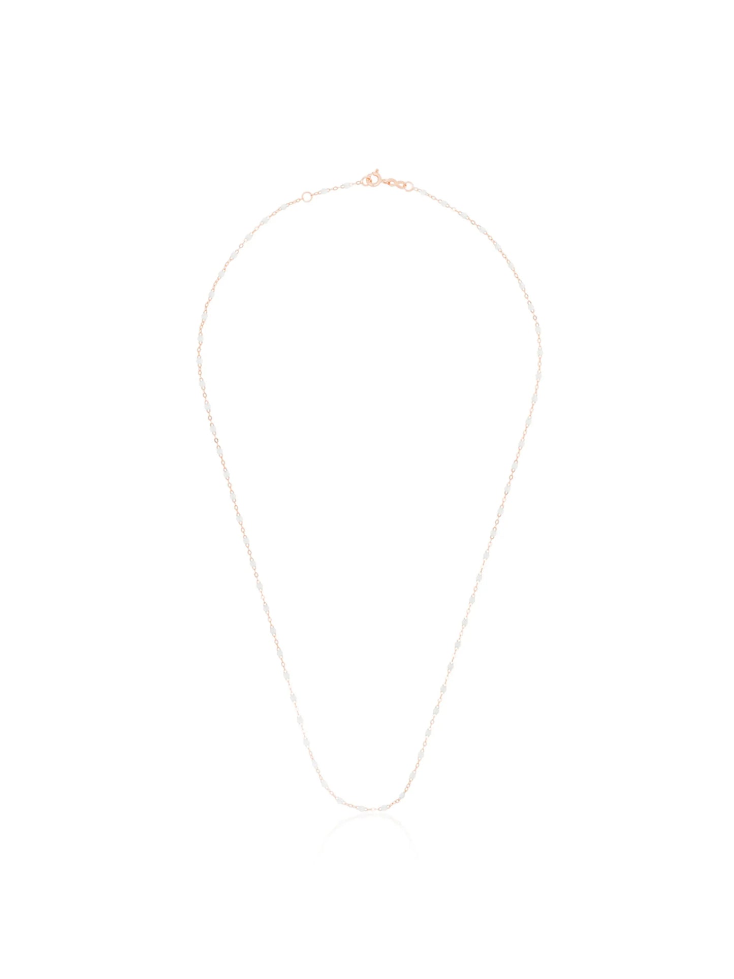 18kt rose gold white beaded necklace