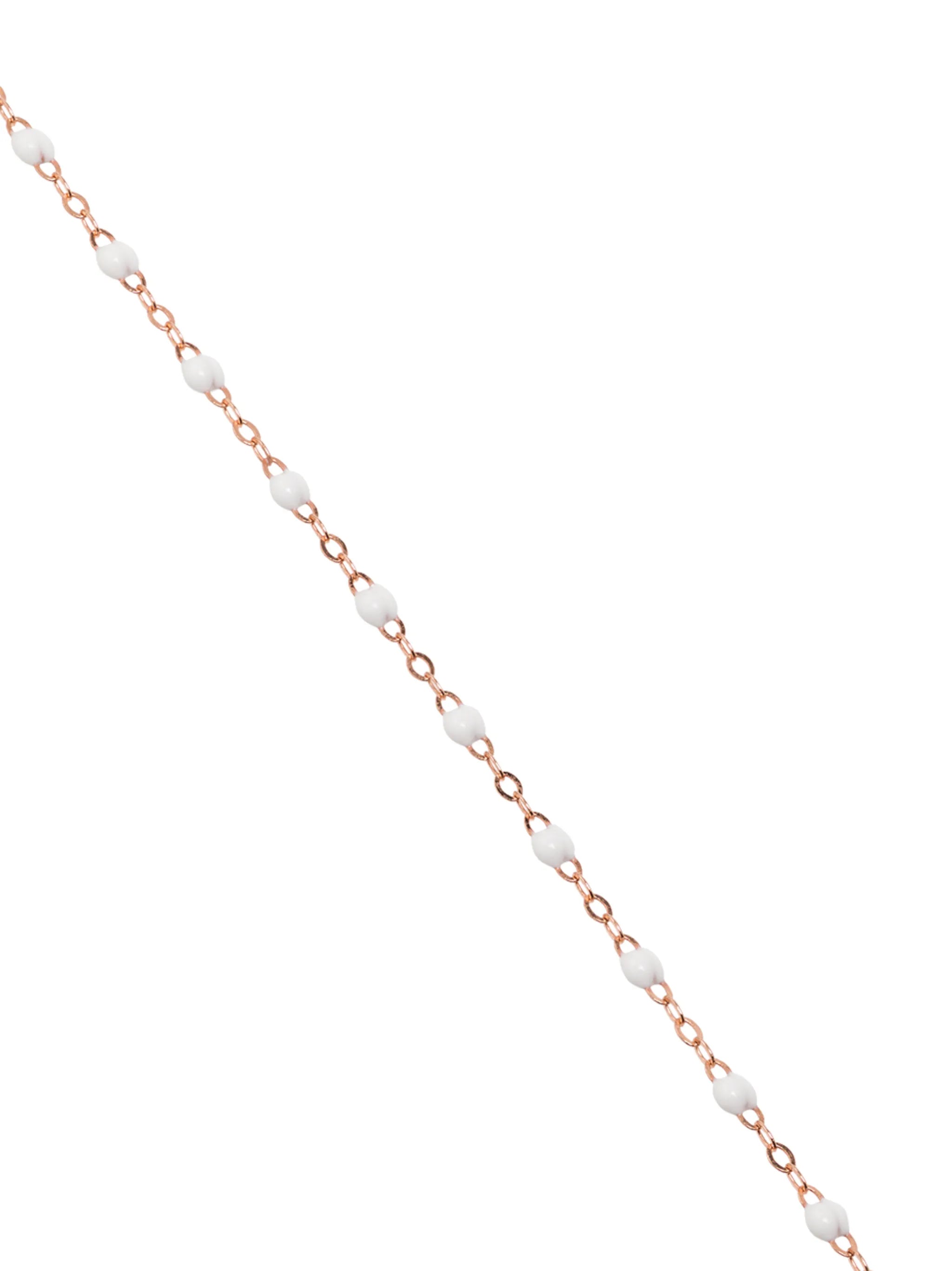 18kt rose gold white beaded necklace