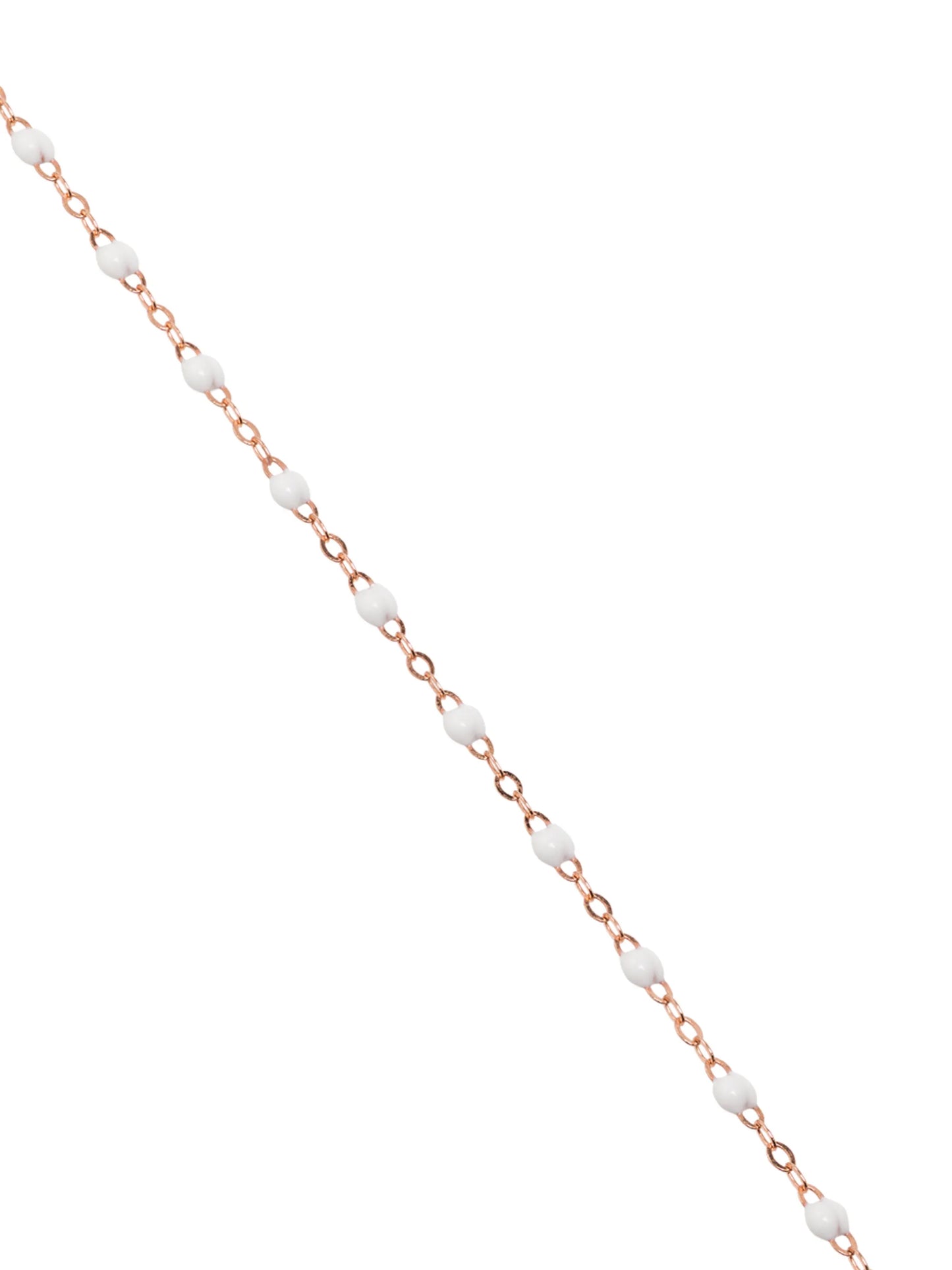 18kt rose gold white beaded necklace