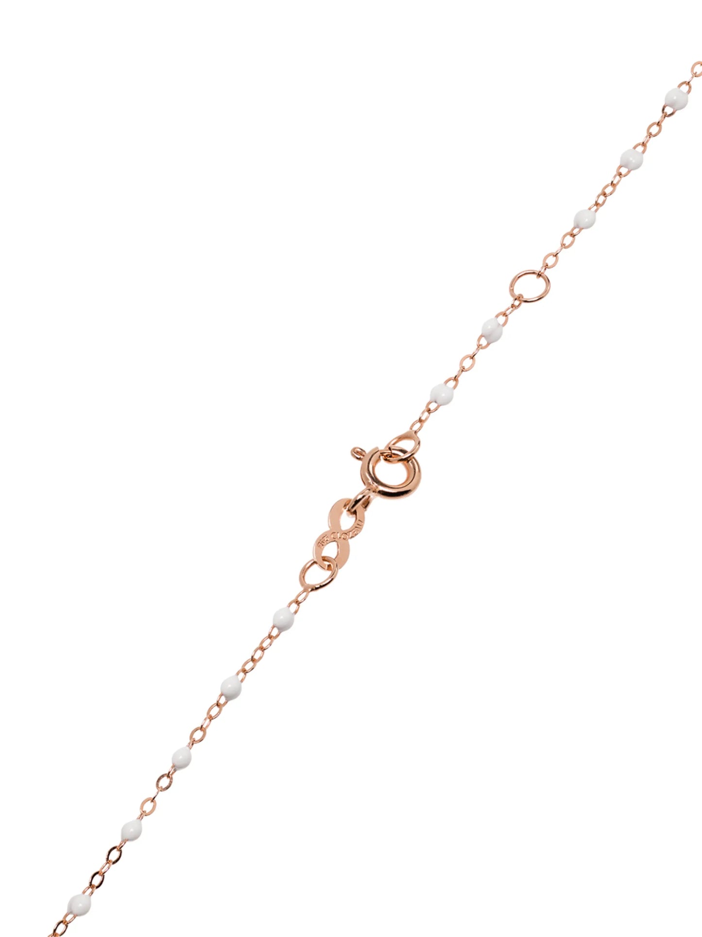 18kt rose gold white beaded necklace