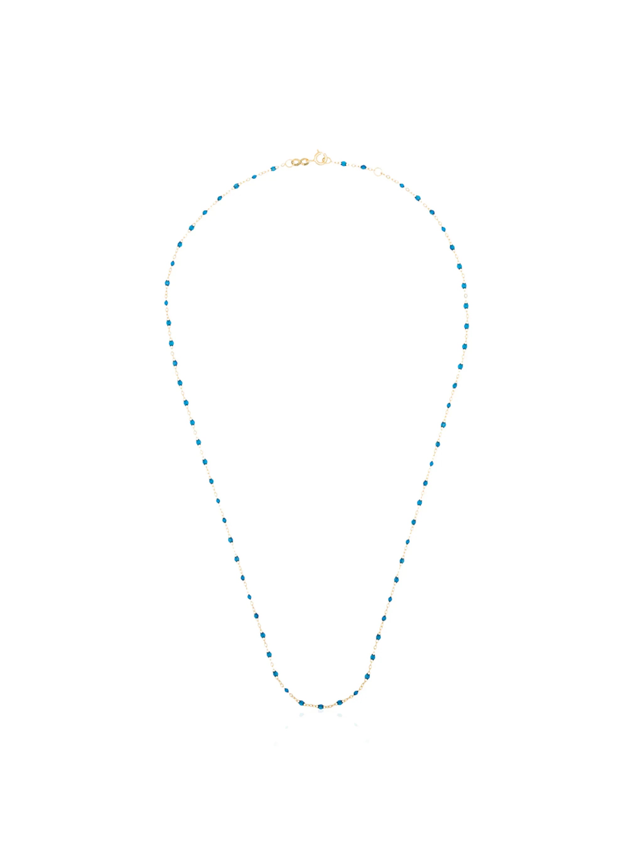 18kt yellow gold blue diamond necklace