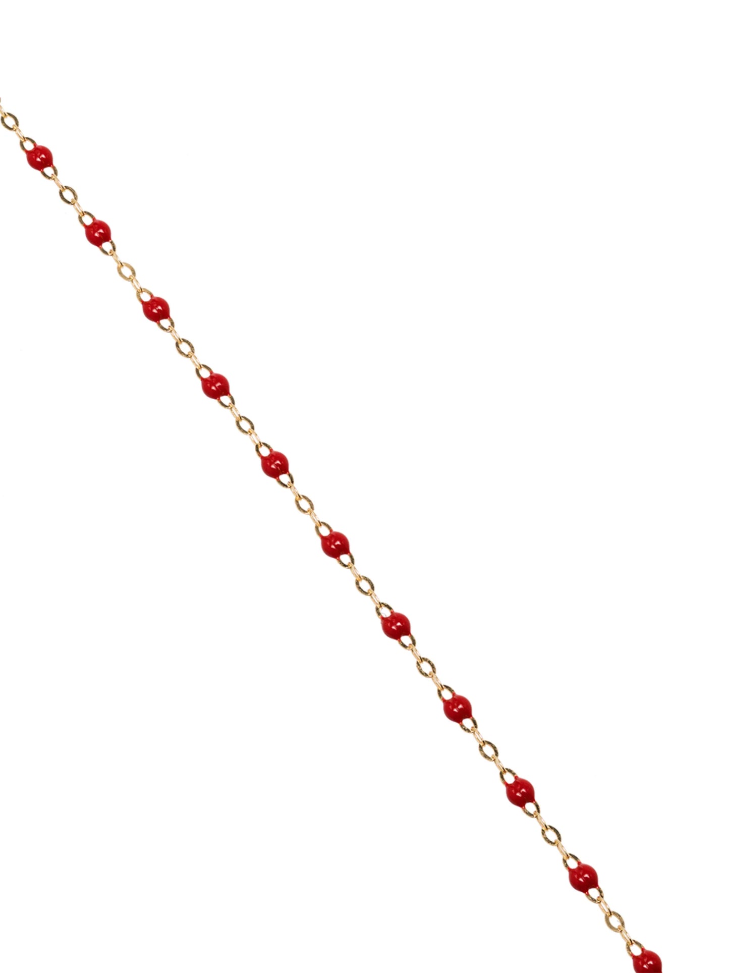 18kt yellow gold red beaded necklace
