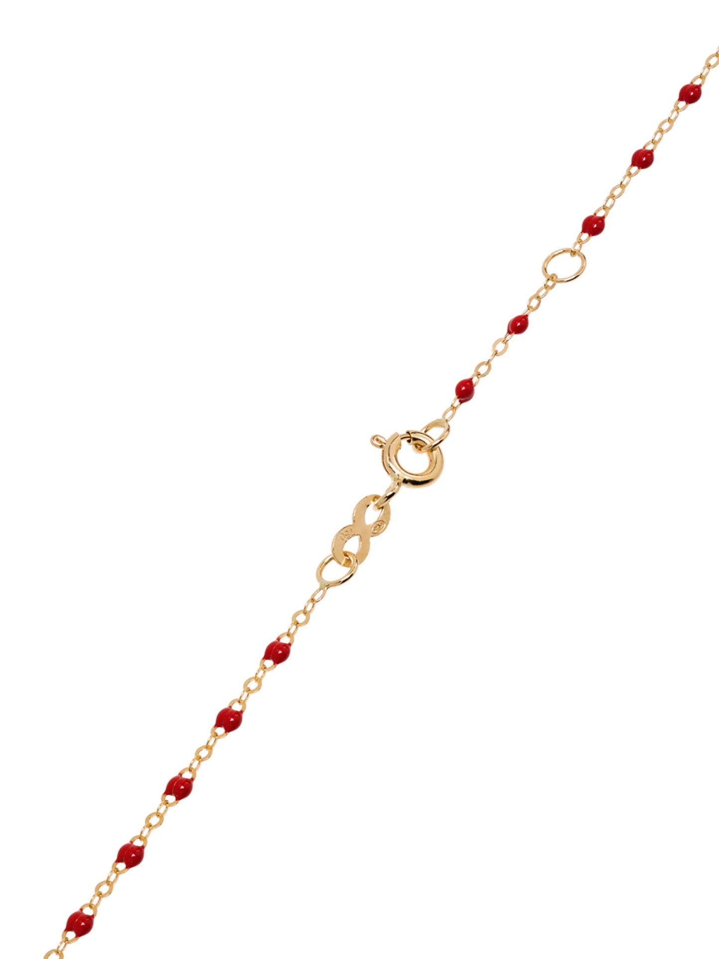 18kt yellow gold red beaded necklace