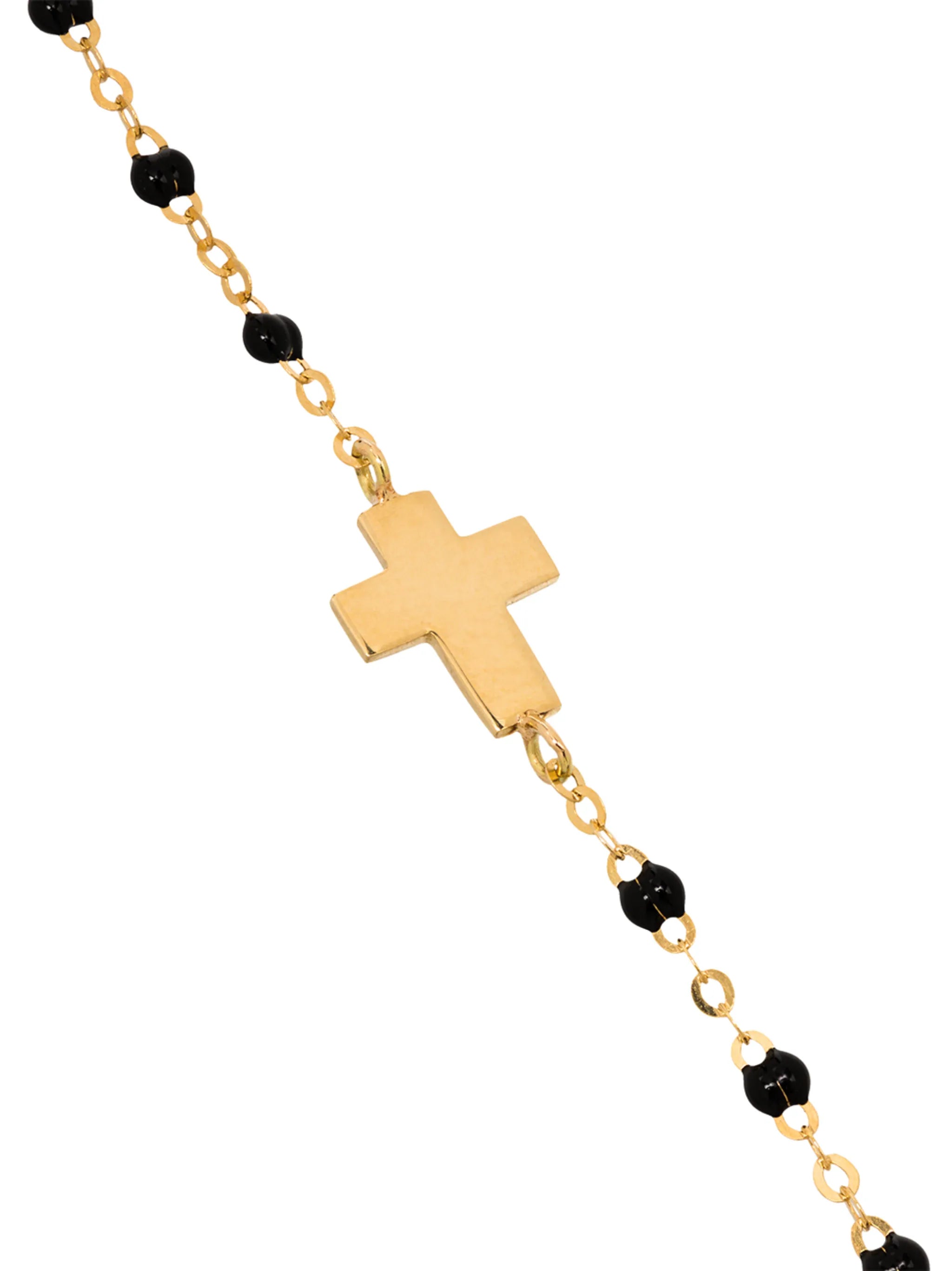18kt yellow gold beaded cross bracelet