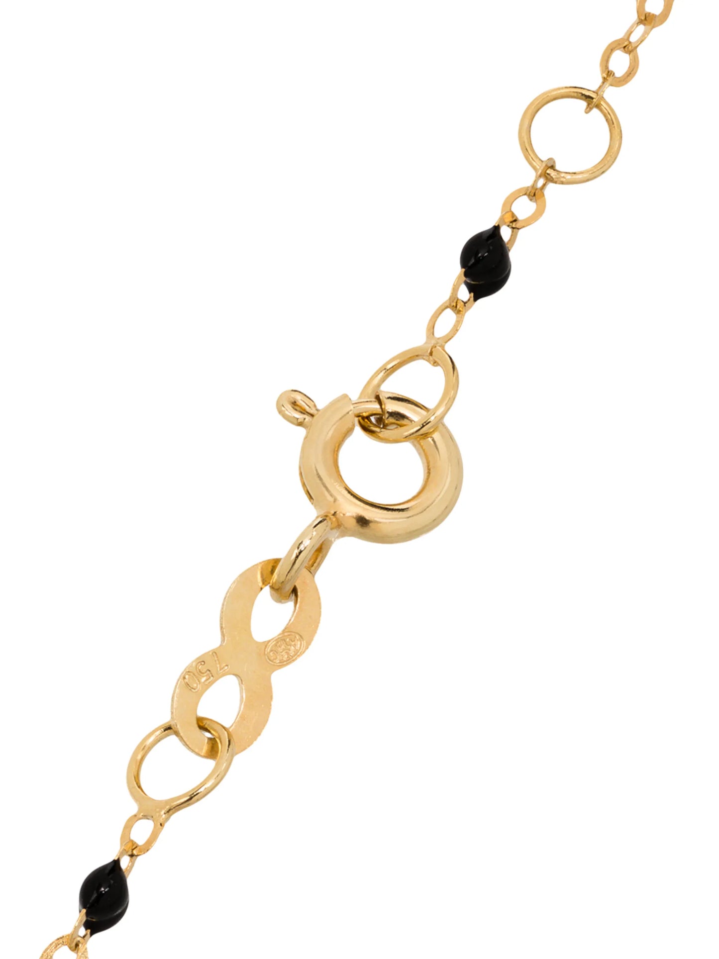 18kt yellow gold beaded cross bracelet