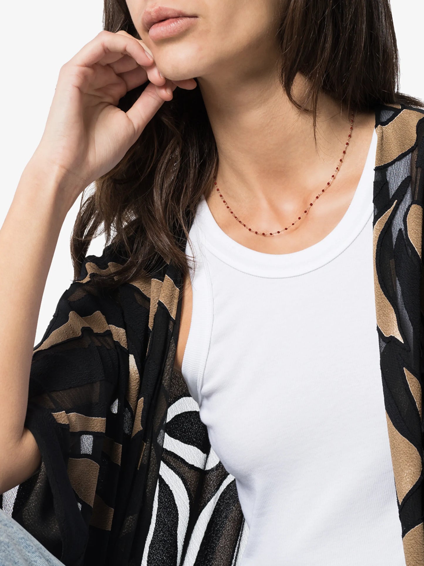 18kt rose gold beaded necklace