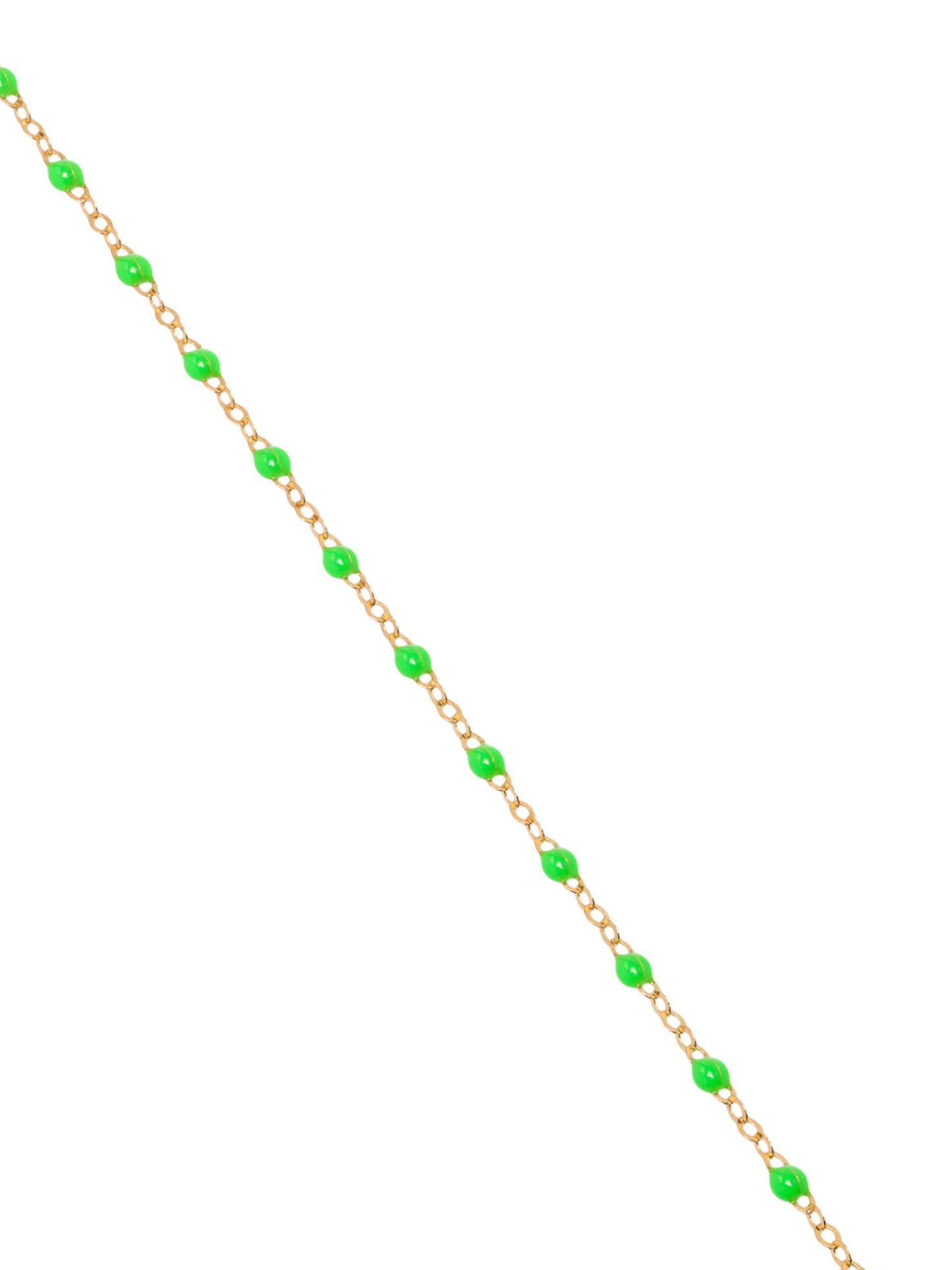 18kt yellow gold and green beaded necklace