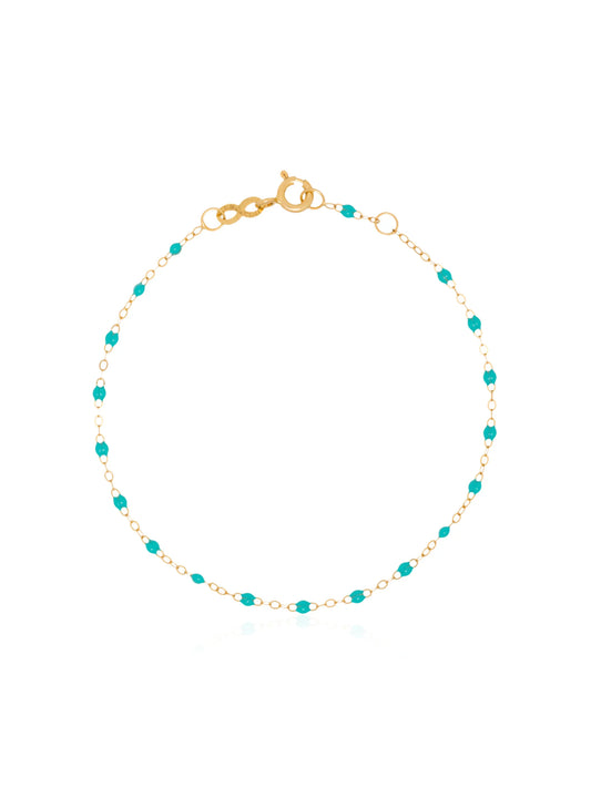 18kt yellow gold turquoise bead bracelet