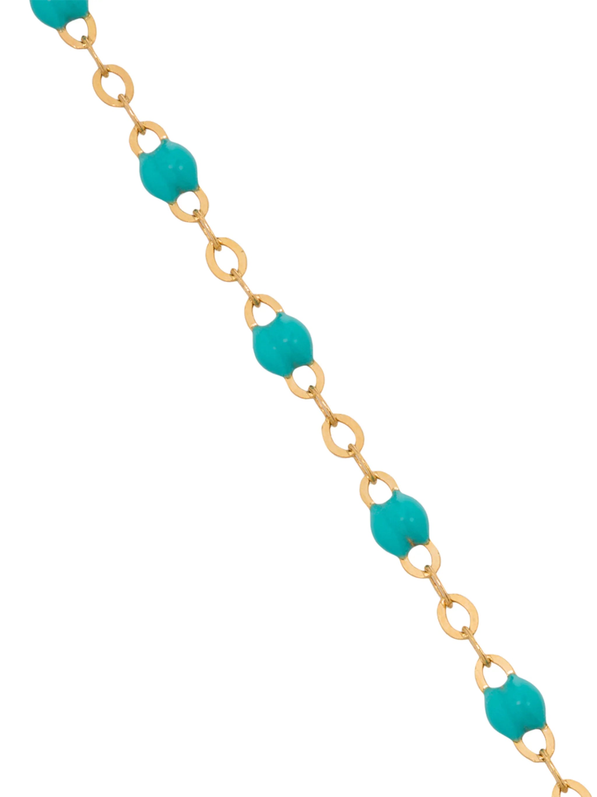 18kt yellow gold turquoise bead bracelet