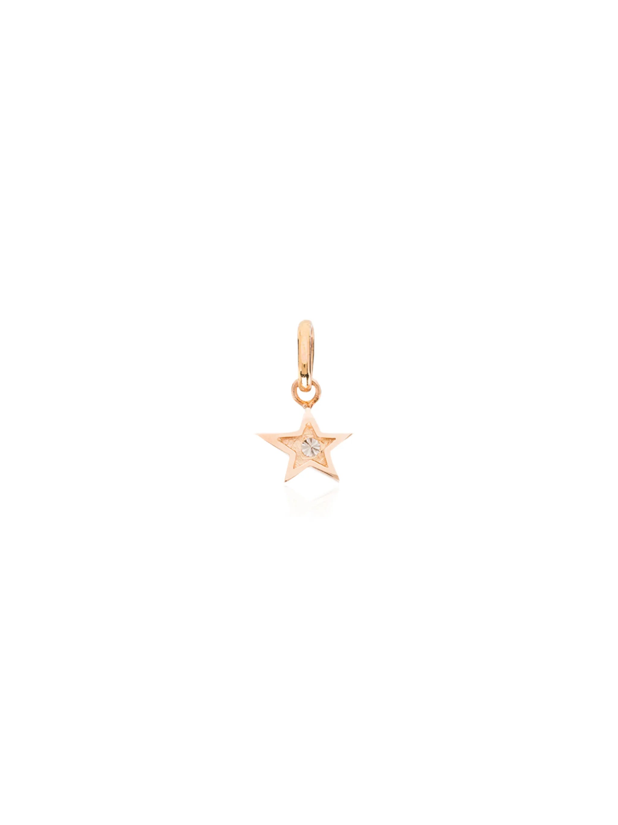 18kt rose gold and diamond star charm