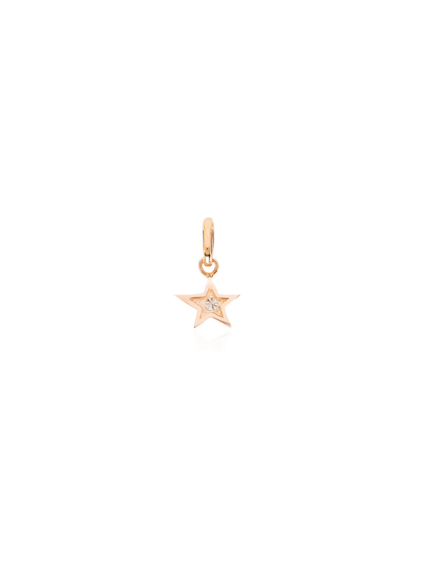18kt rose gold and diamond star charm