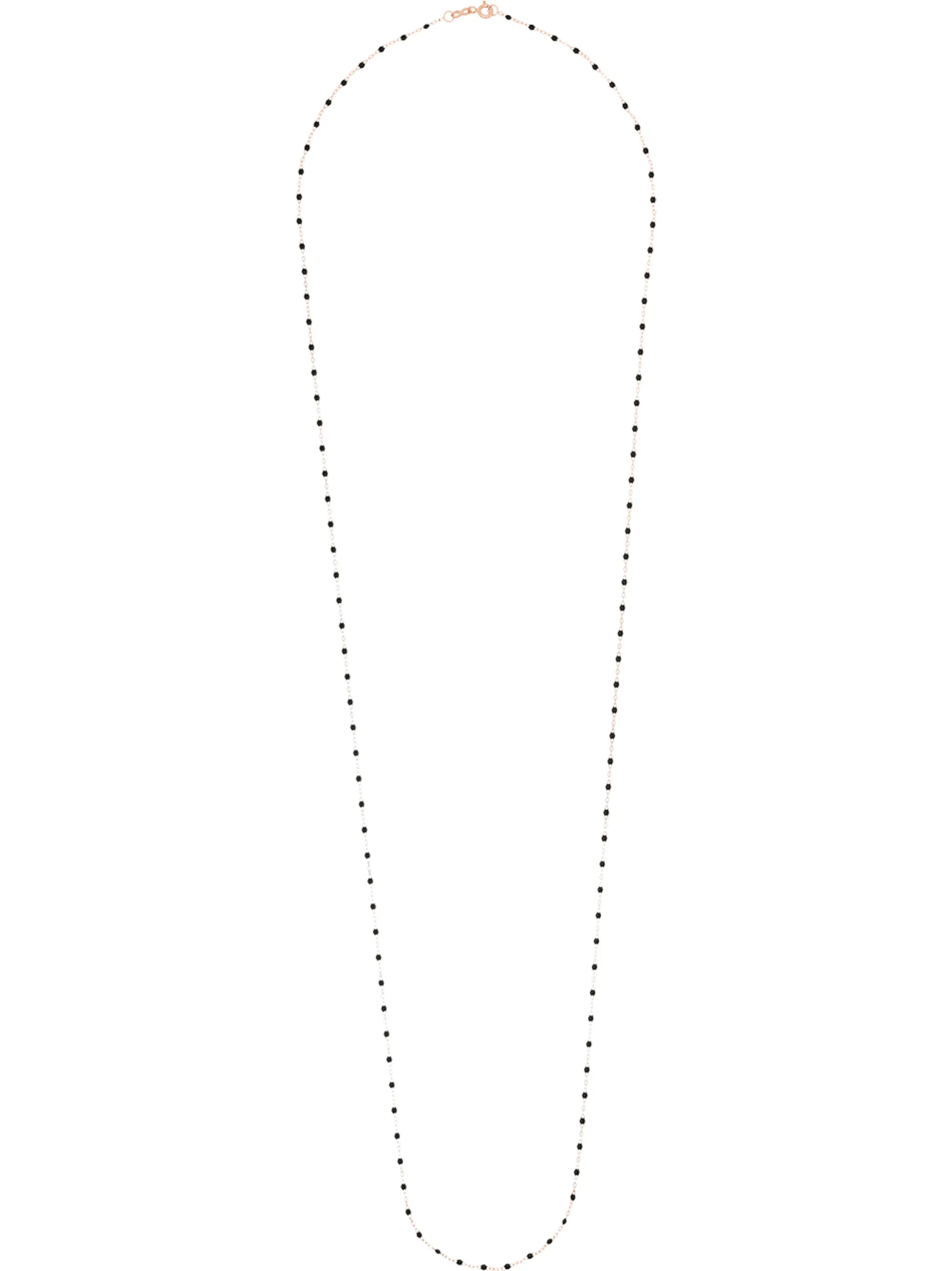 18kt rose gold 86cm beaded necklace