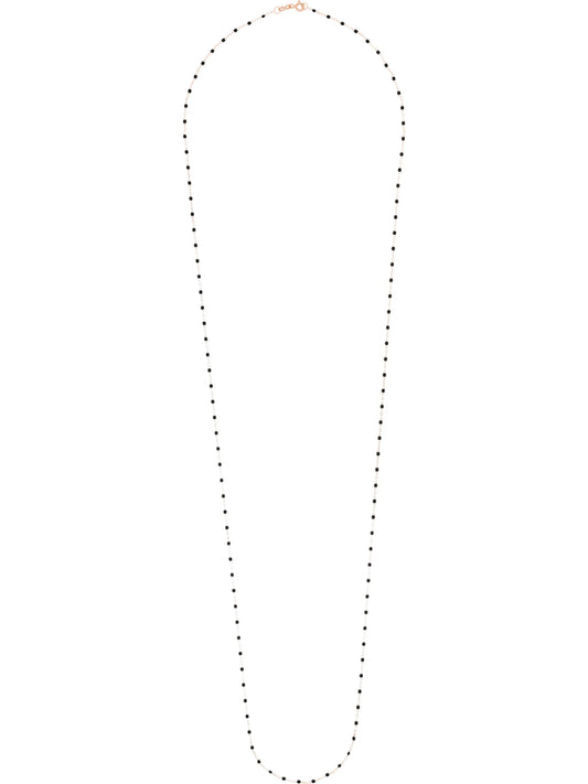 18kt rose gold 86cm beaded necklace