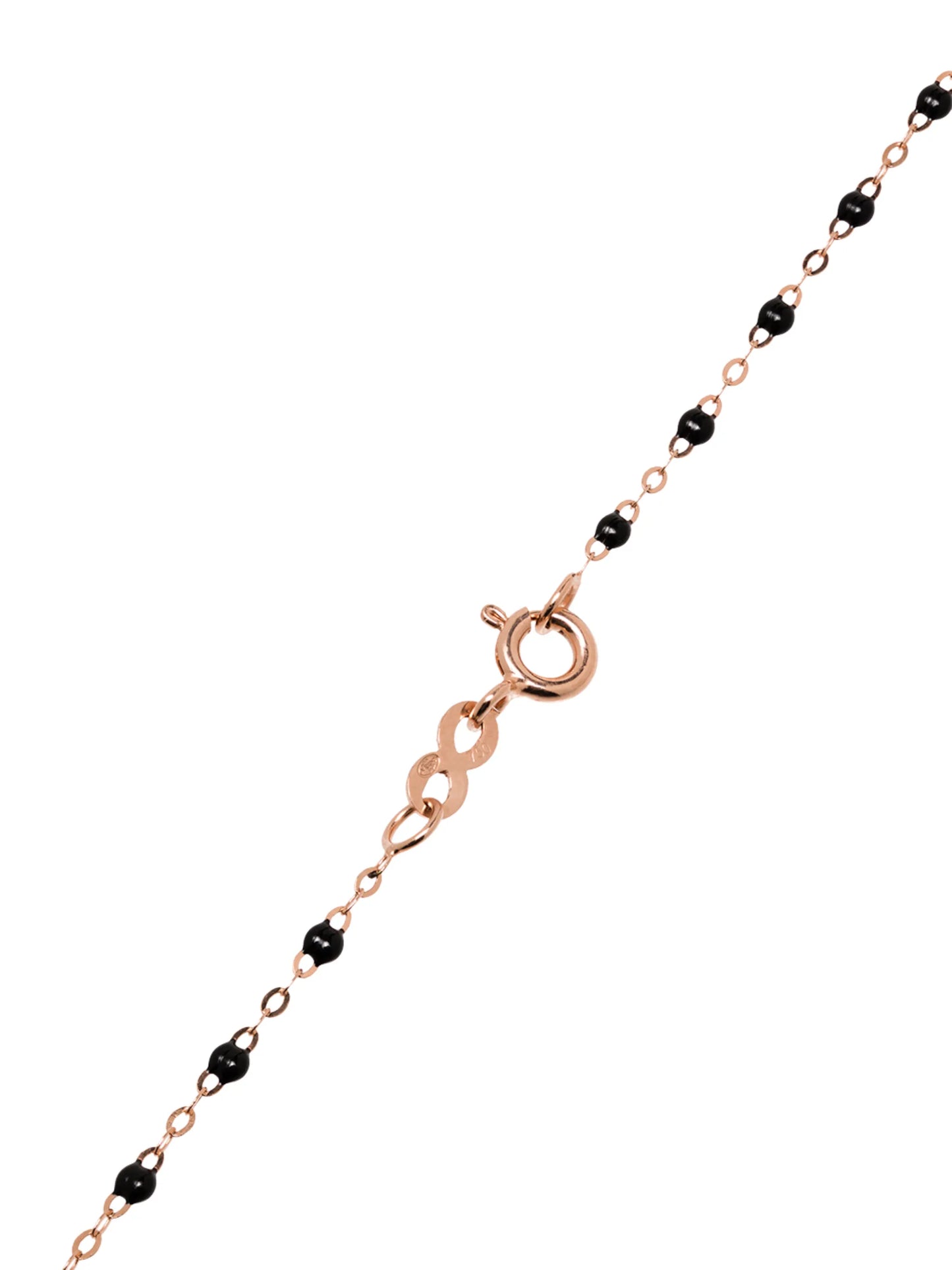 18kt rose gold 86cm beaded necklace
