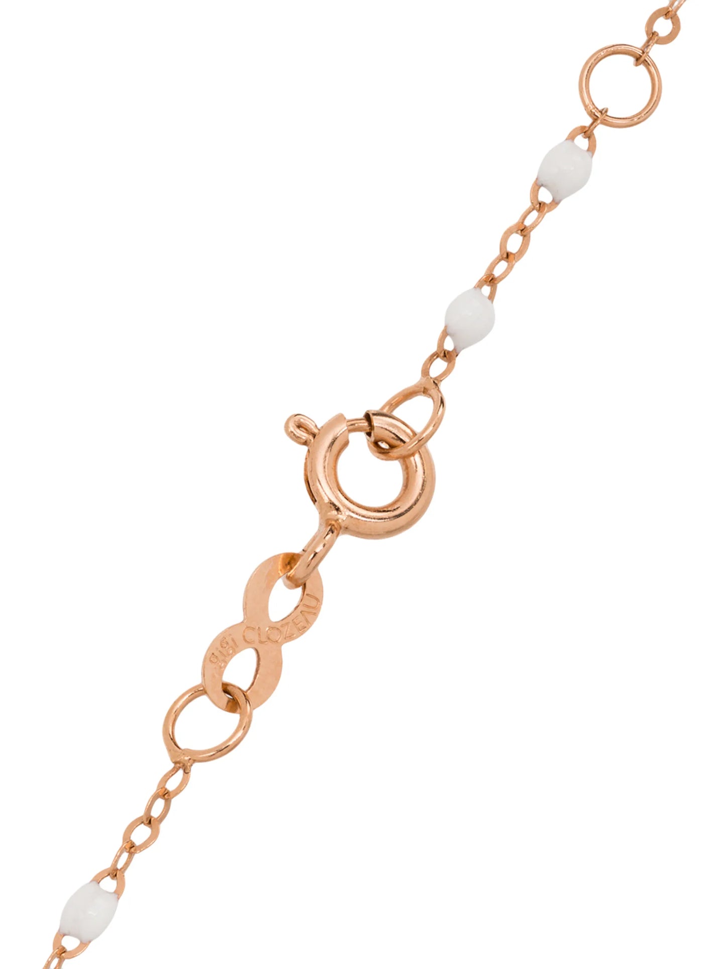 18kt rose gold and white beaded diamond cross necklace