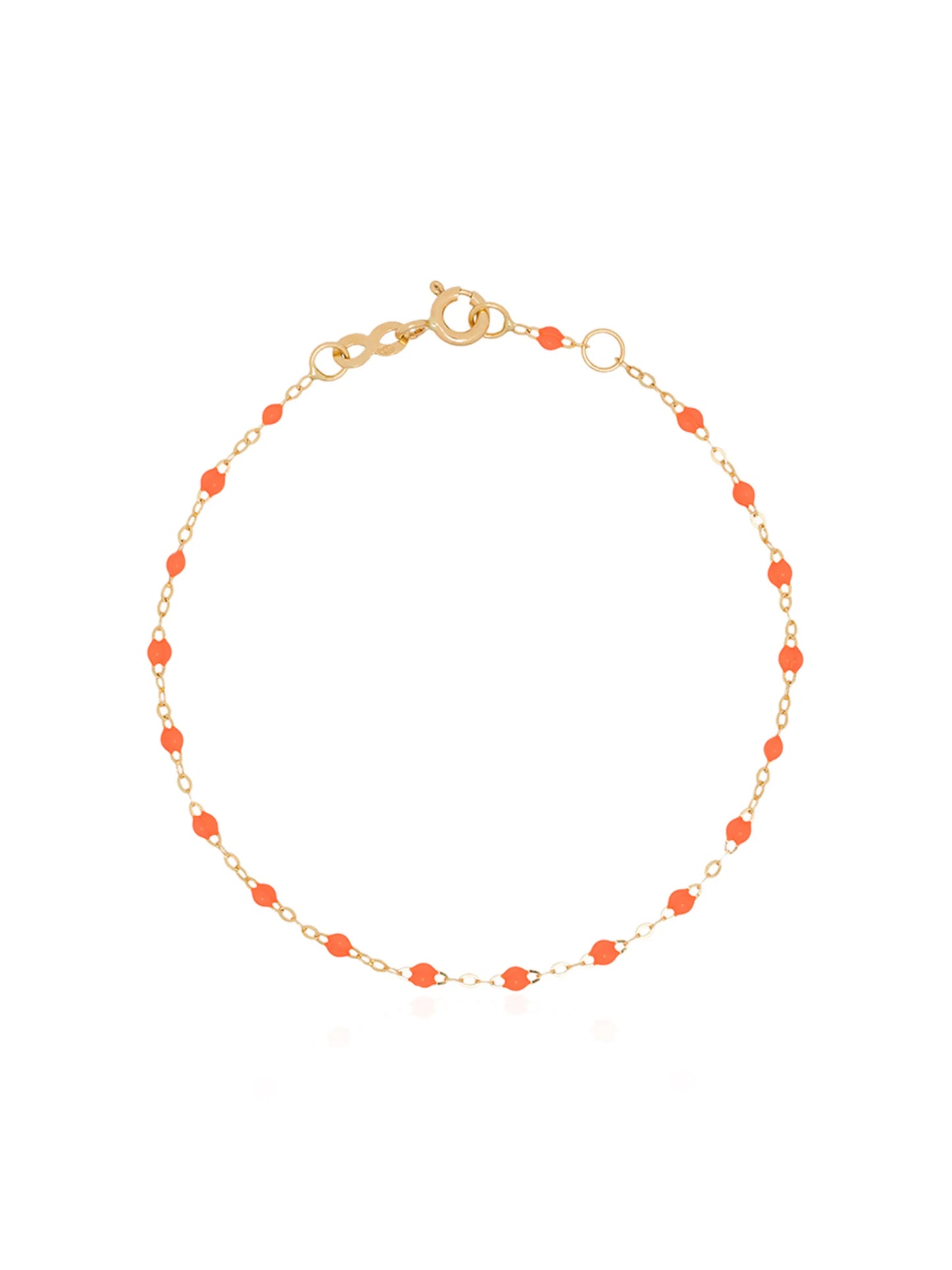 18kt yellow gold and orange beaded bracelet