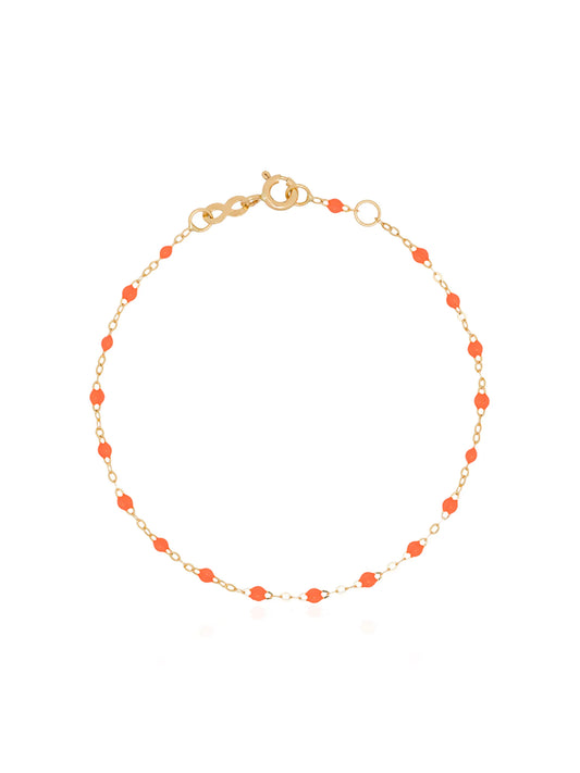 18kt yellow gold and orange beaded bracelet