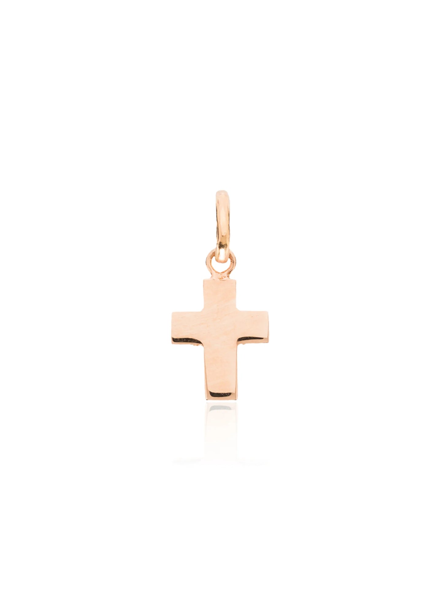 18kt rose gold solid cross charm