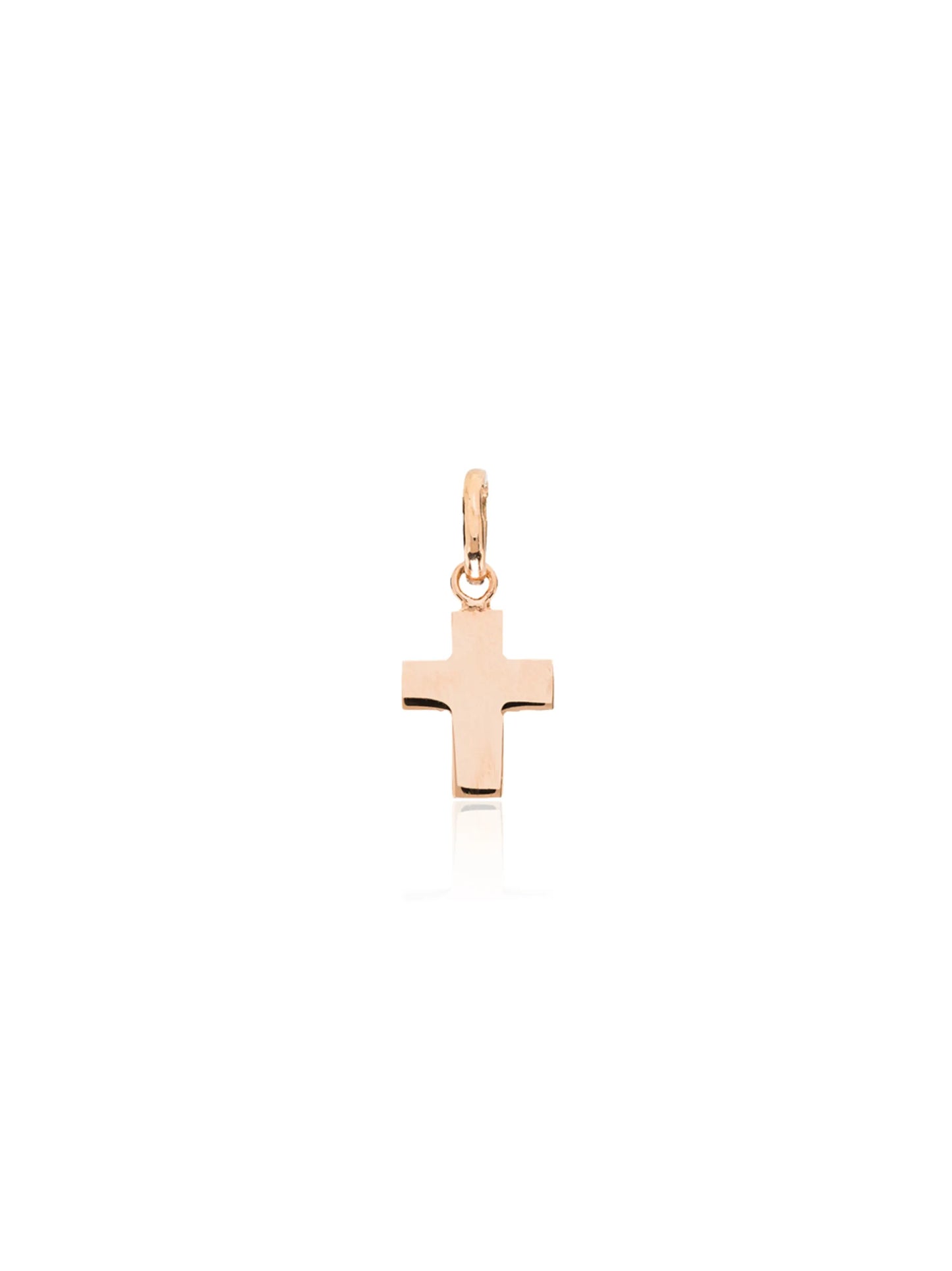 18kt rose gold solid cross charm